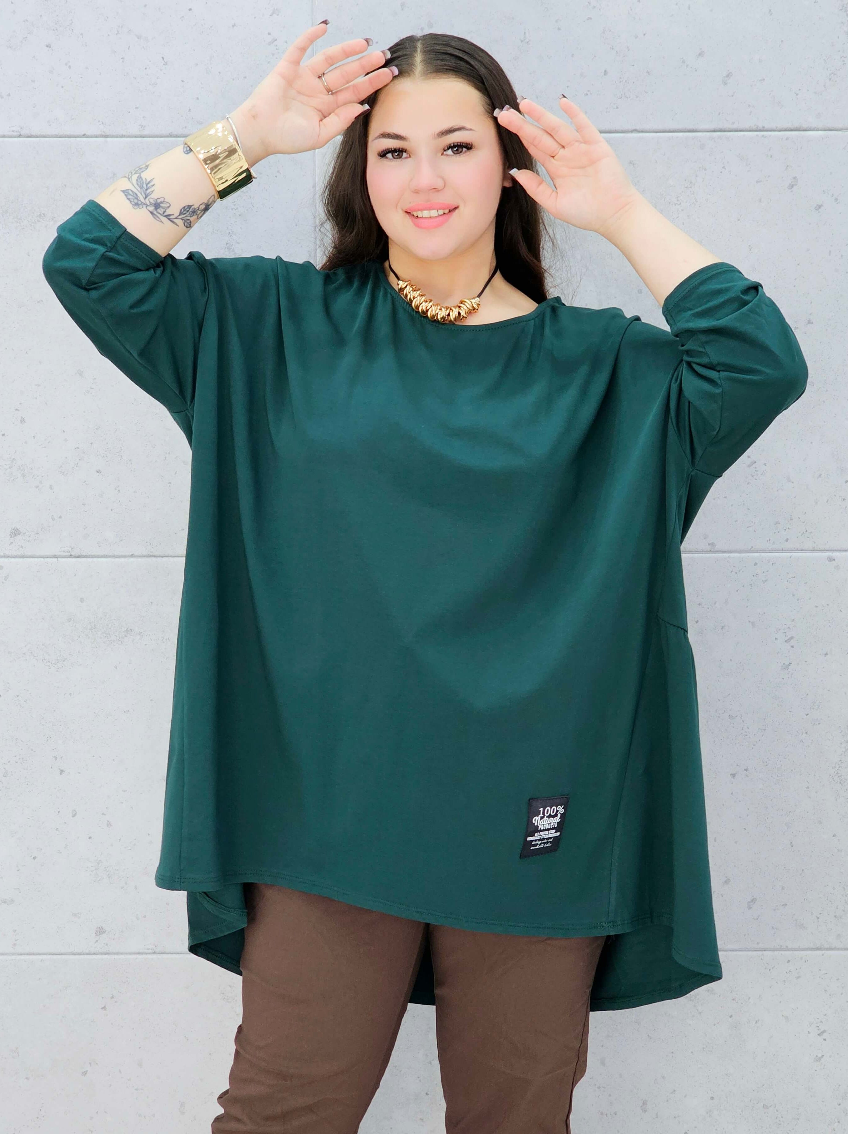 bluzka oversize zielona plus size Stylowa XL – przód