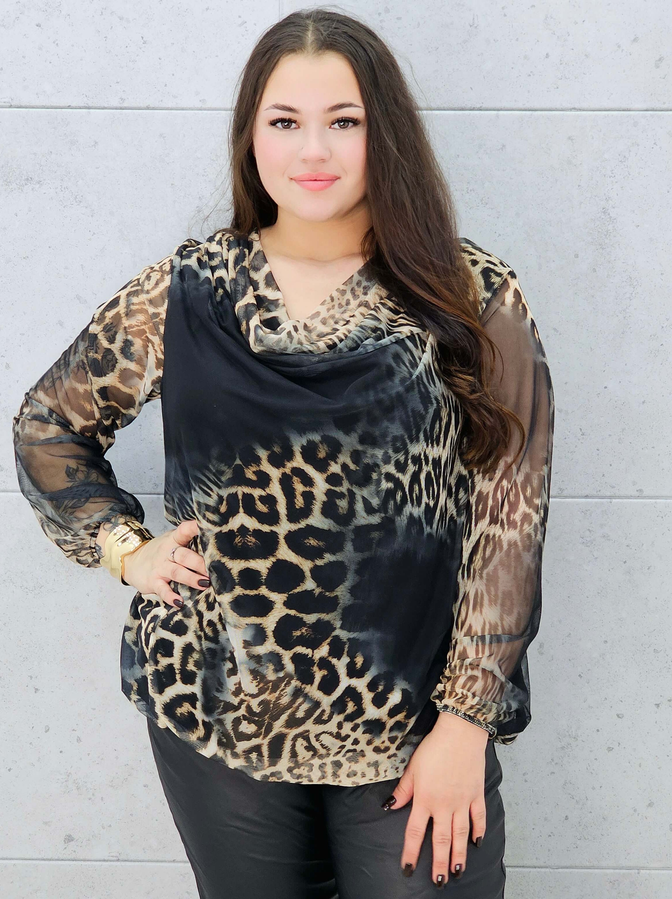 bluzka w panterkę plus size