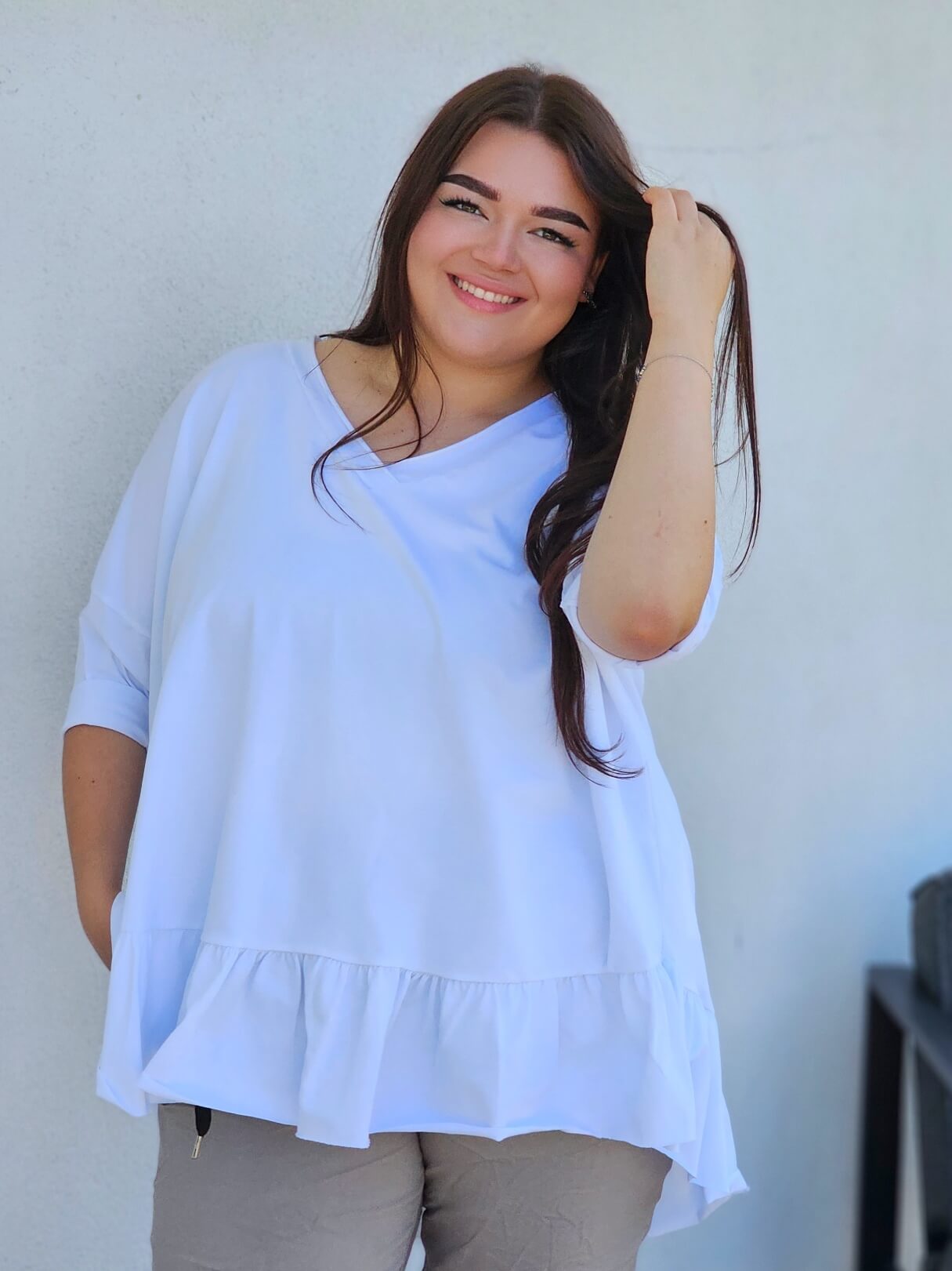 Bluzka z falbaną Stylowa XL