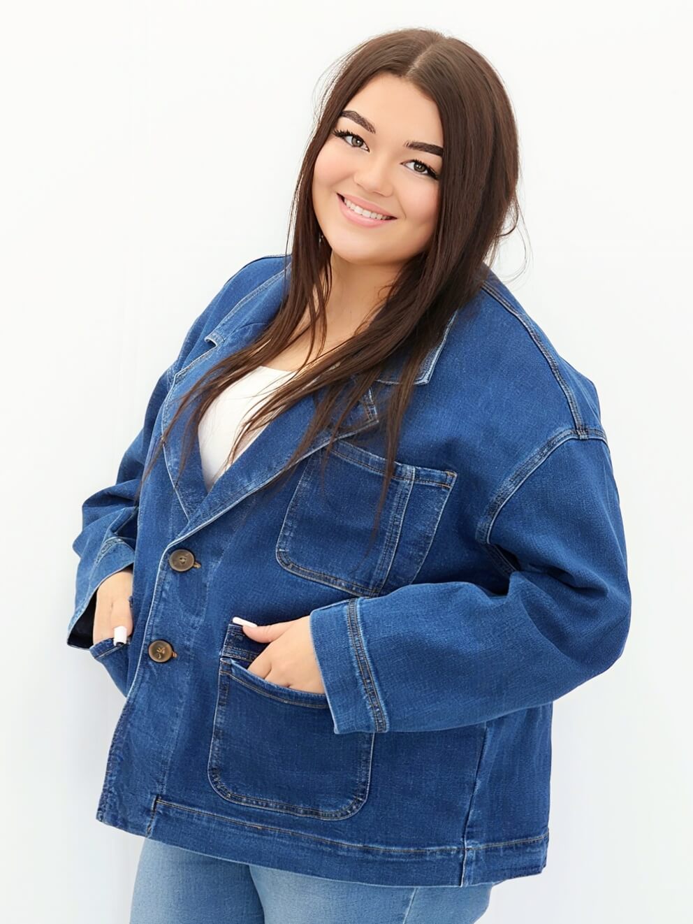 Jeansowa marynarka oversize Stylowa XL