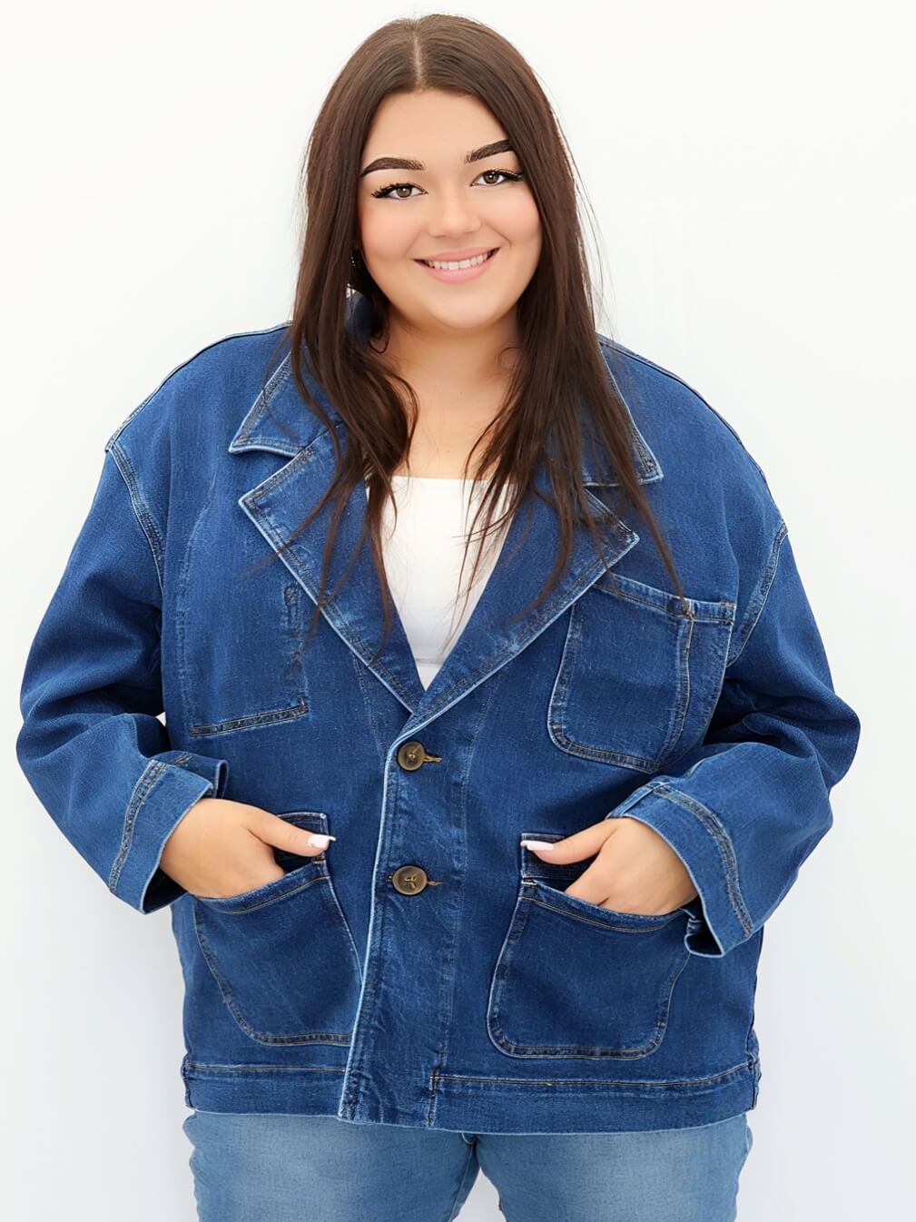 Jeansowa marynarka oversize Stylowa XL