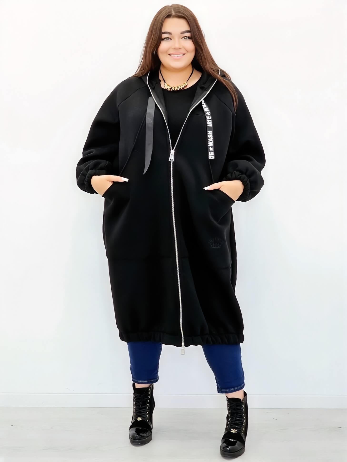 Długa bluza z kapturem Stylowa XL