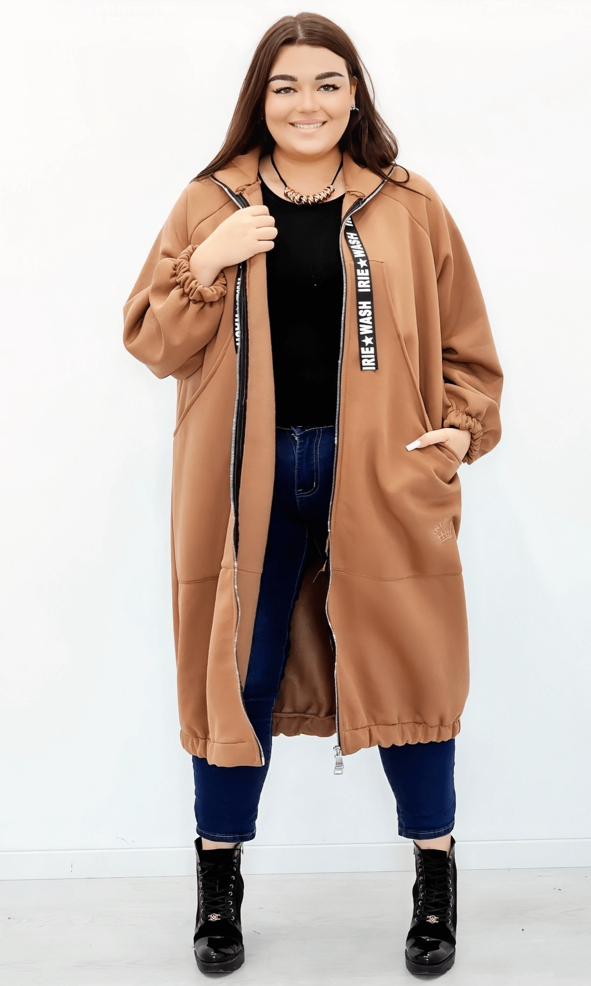 Długa bluza z kapturem Stylowa XL