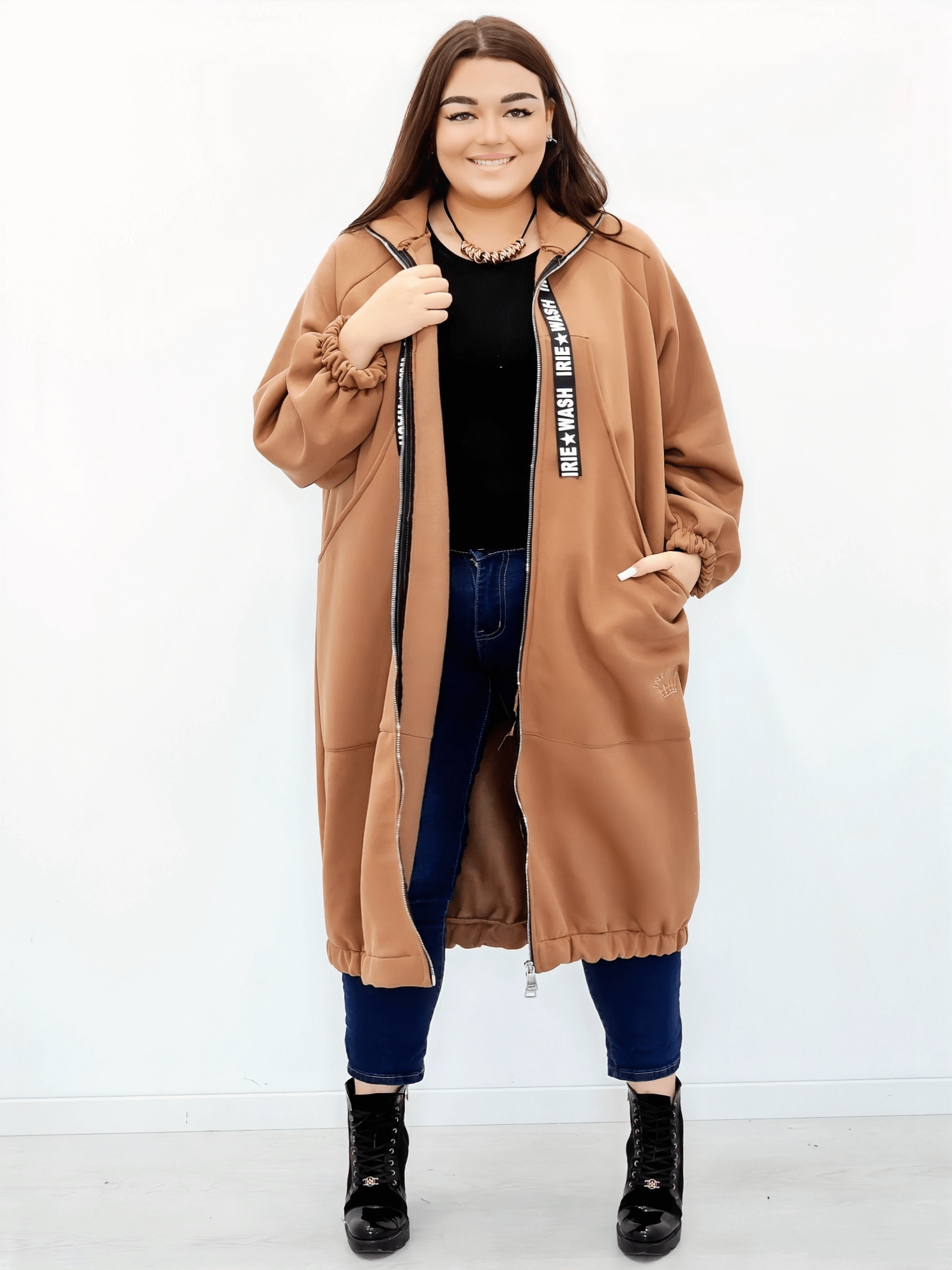 Długa bluza z kapturem Stylowa XL