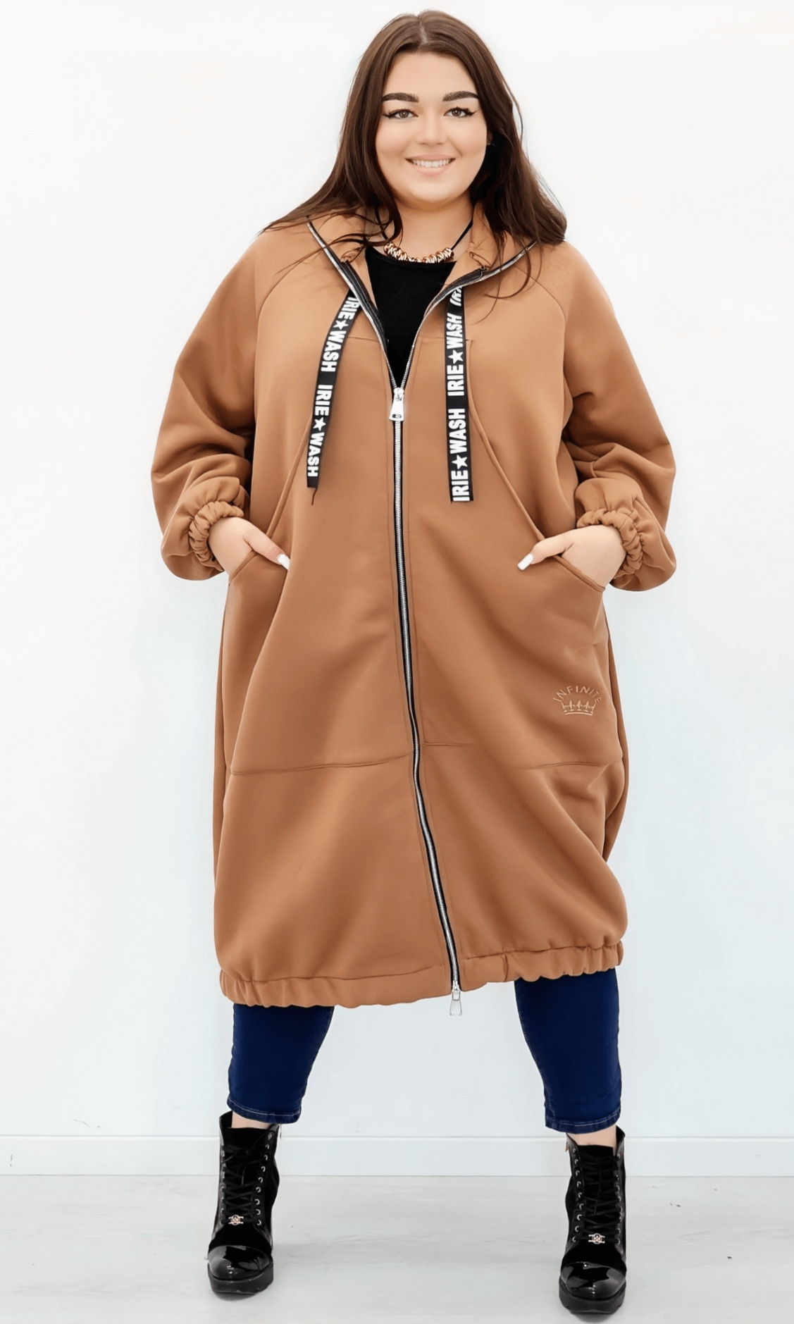 Długa bluza z kapturem Stylowa XL