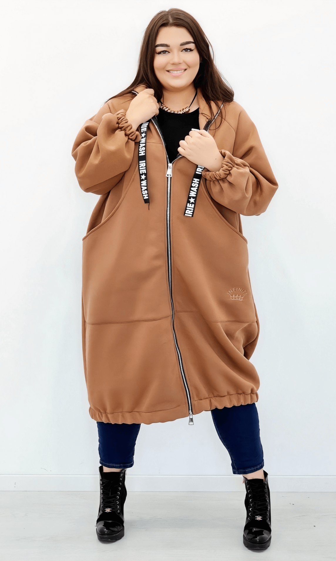 Długa bluza z kapturem Stylowa XL