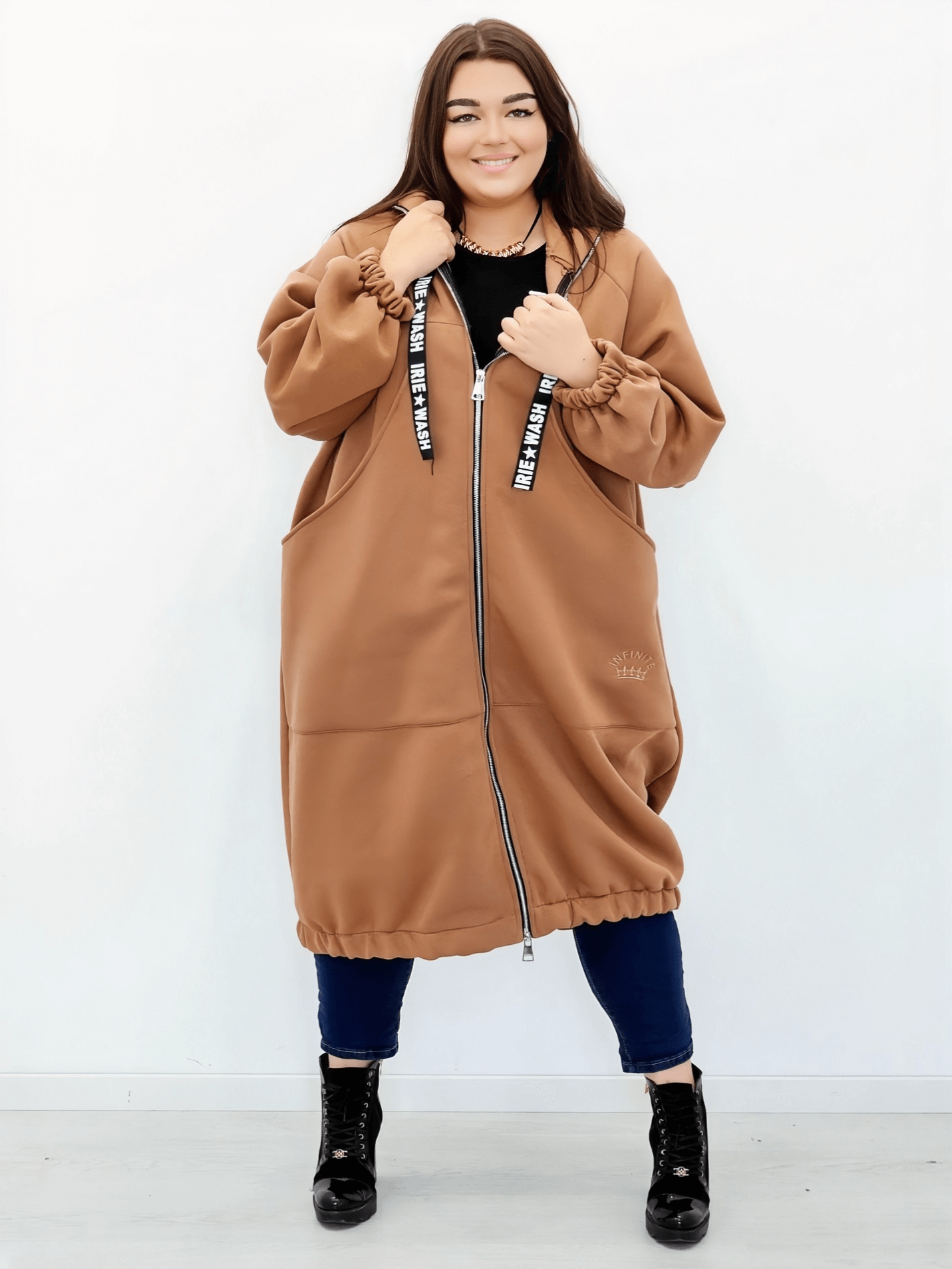 Długa bluza z kapturem Stylowa XL