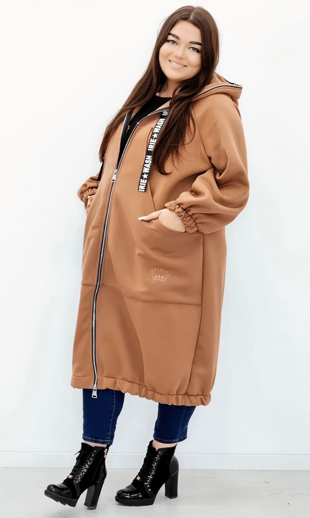 Długa bluza z kapturem Stylowa XL