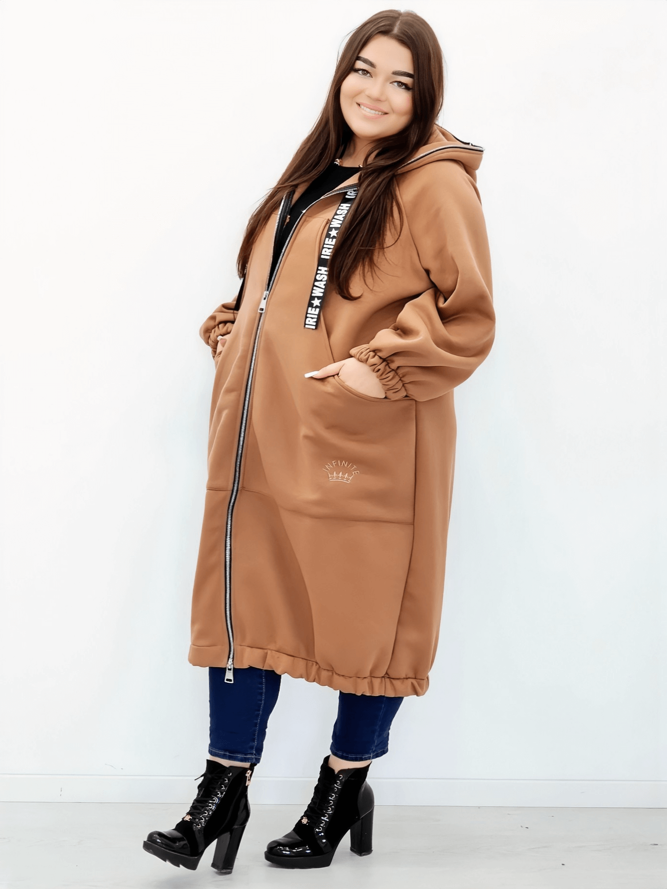 Długa bluza z kapturem Stylowa XL