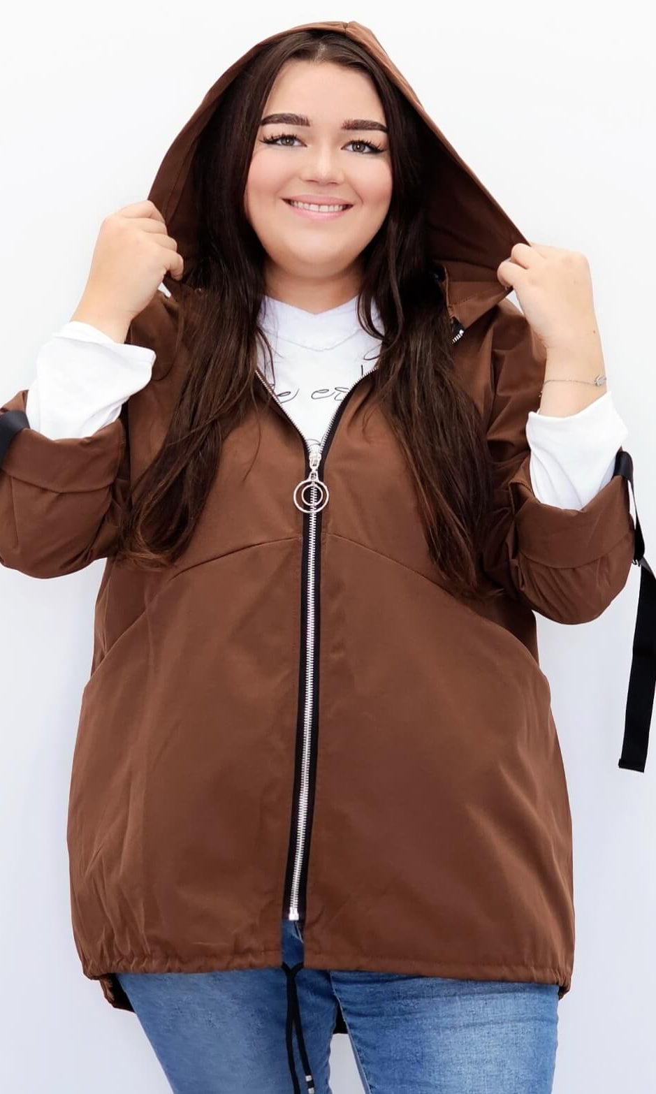 Kurtka oversize z kapturem Stylowa XL