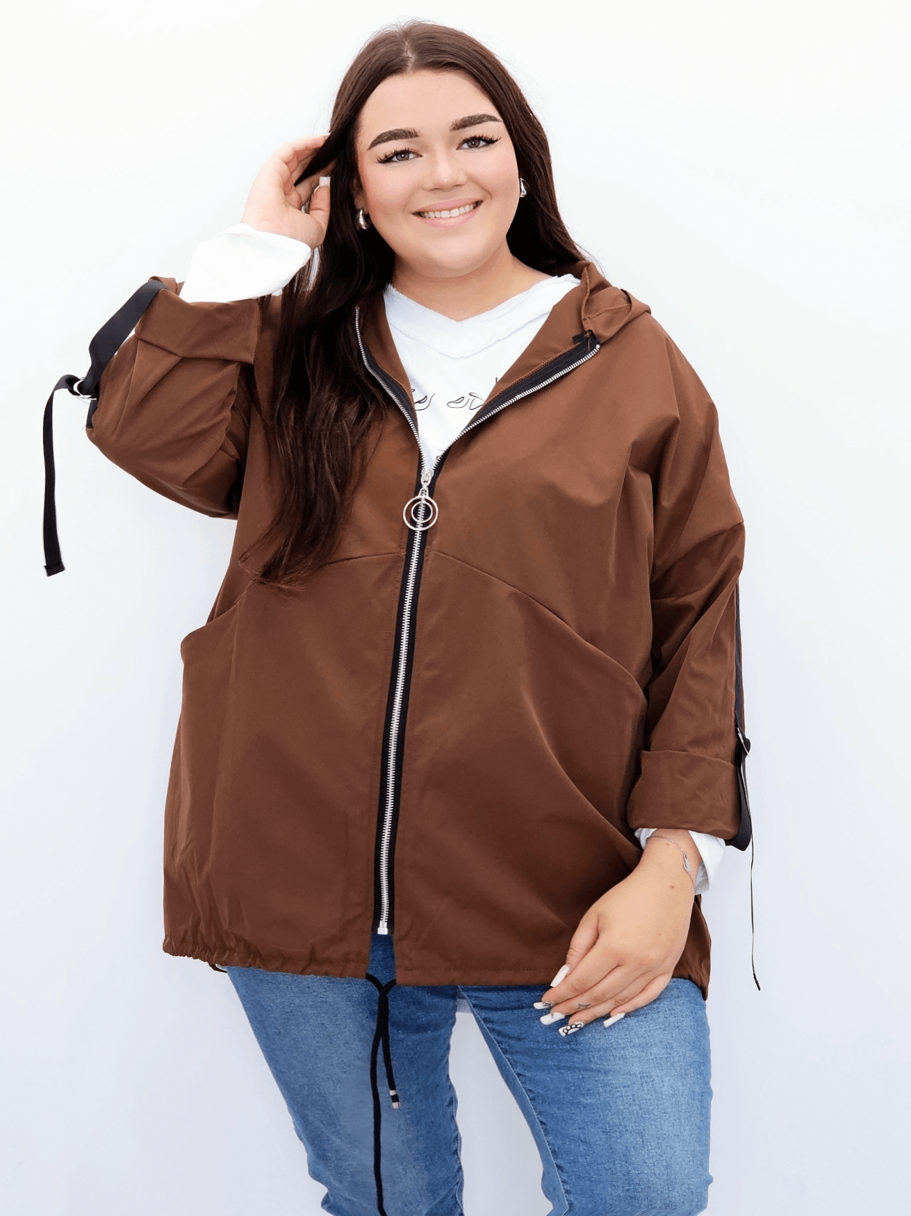 Kurtka oversize z kapturem Stylowa XL