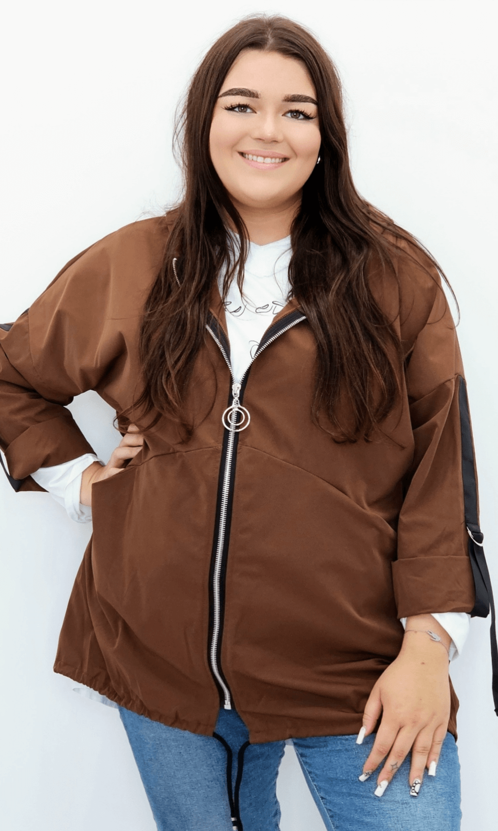 Kurtka oversize z kapturem Stylowa XL