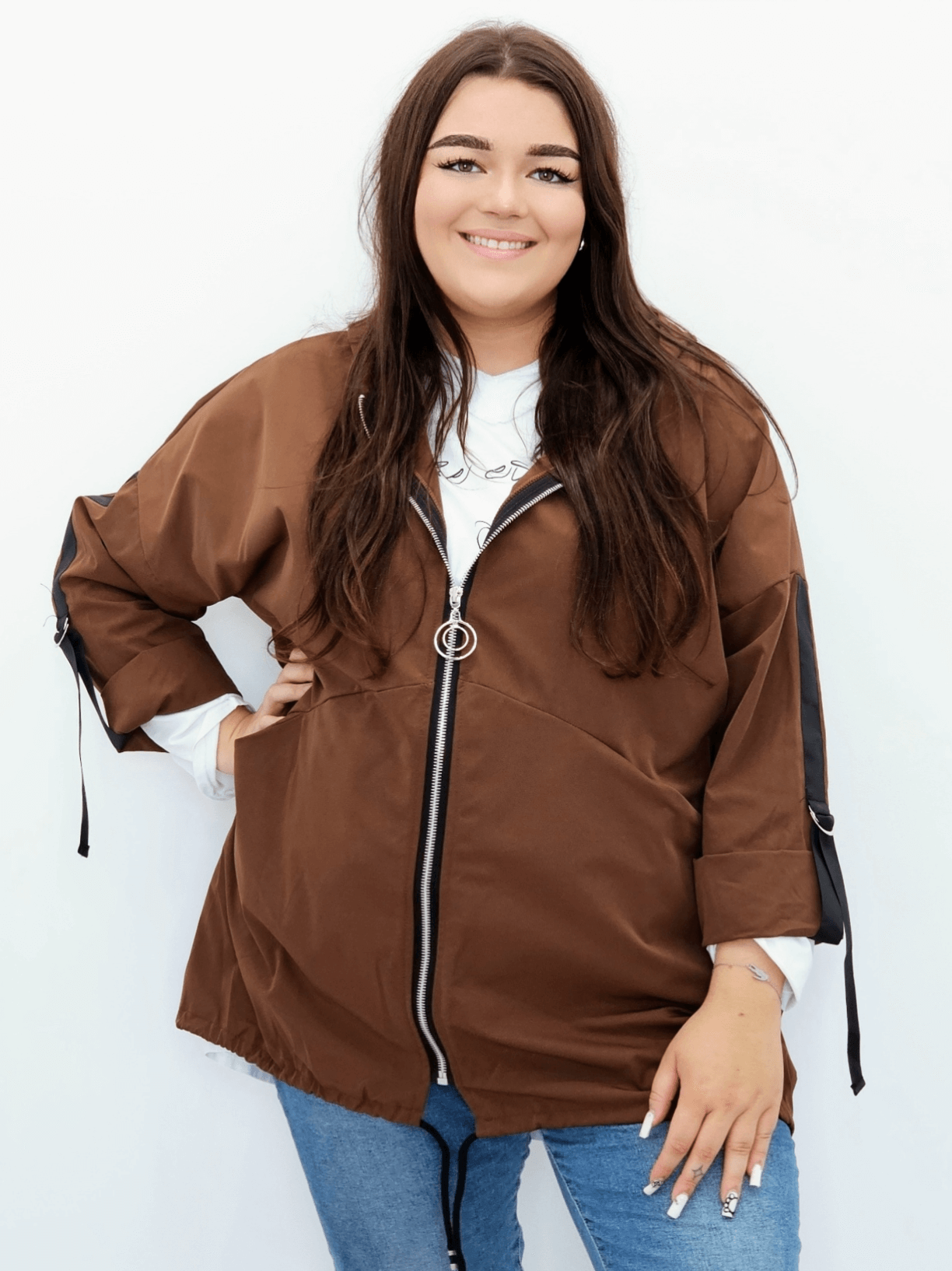 Kurtka oversize z kapturem Stylowa XL