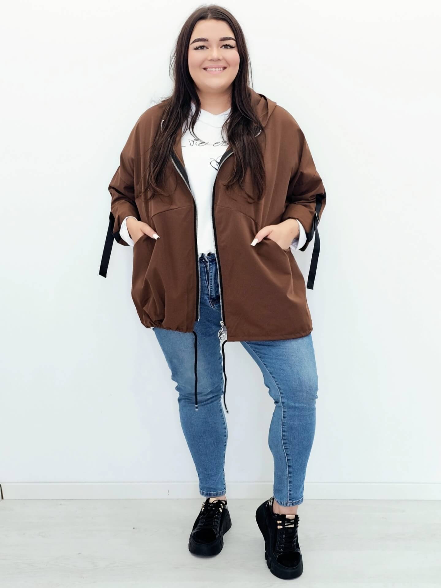 Kurtka oversize z kapturem Stylowa XL