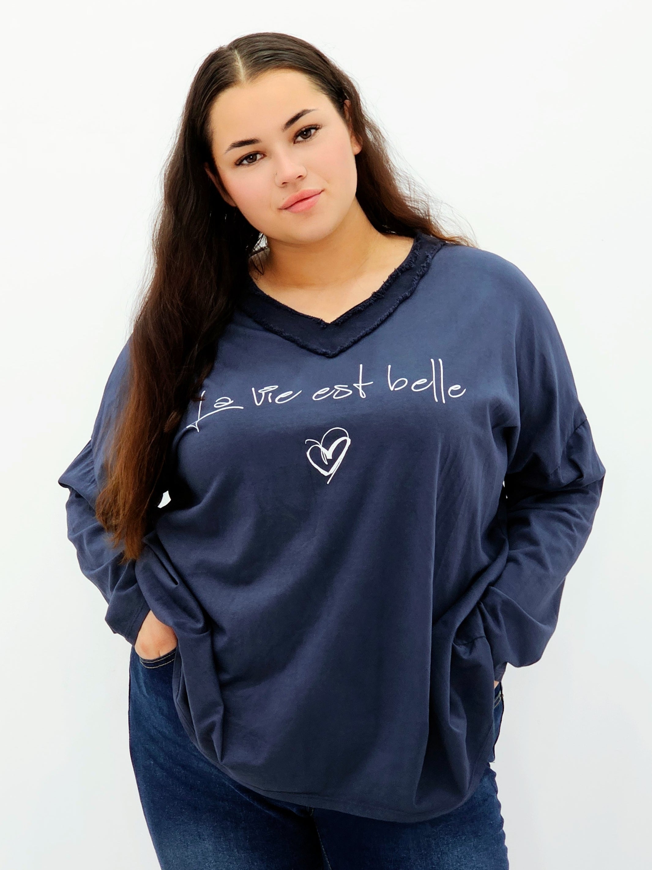 Bluzka oversize „La vie est belle” Stylowa XL
