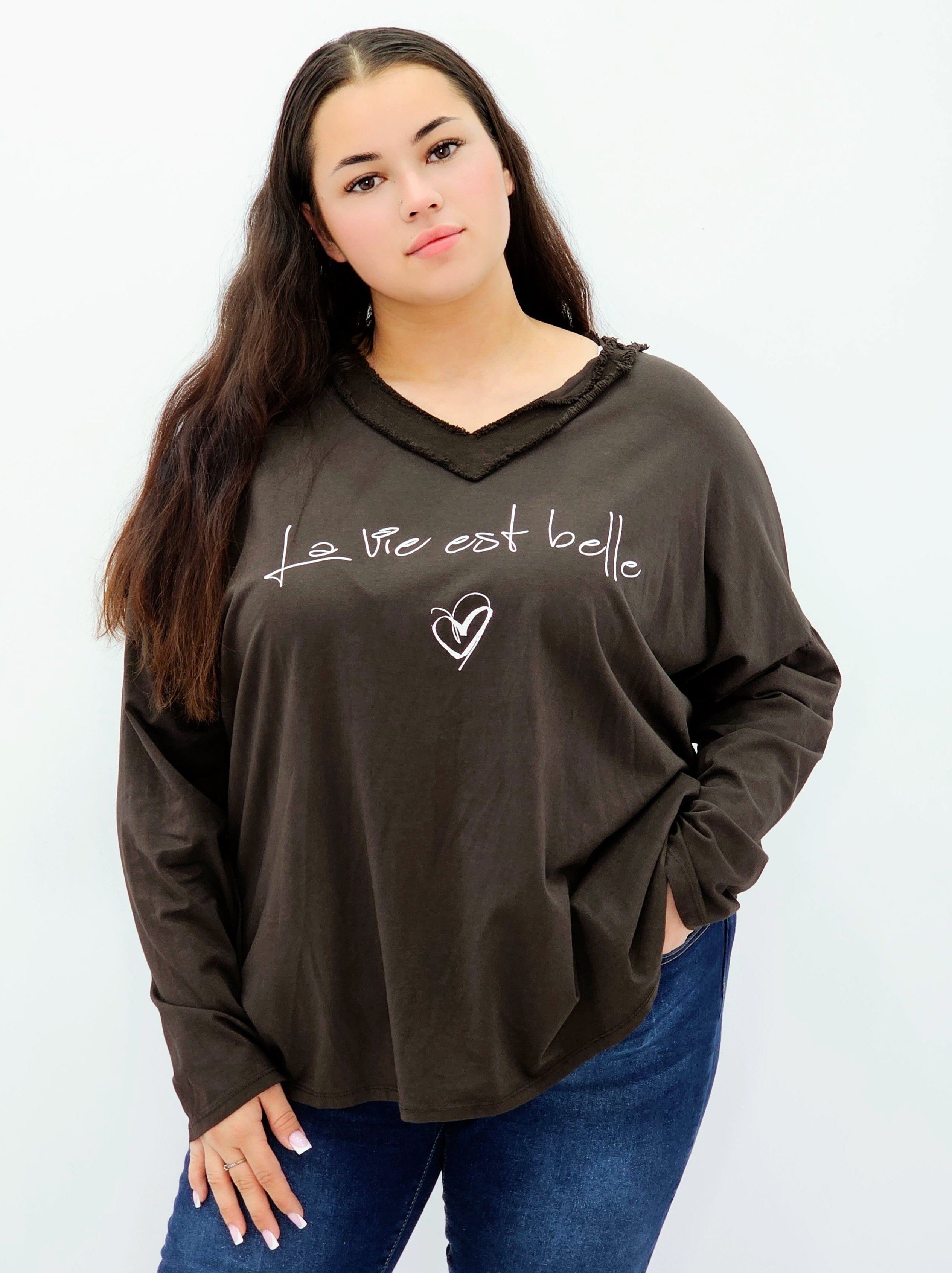 Bluzka oversize „La vie est belle” Stylowa XL