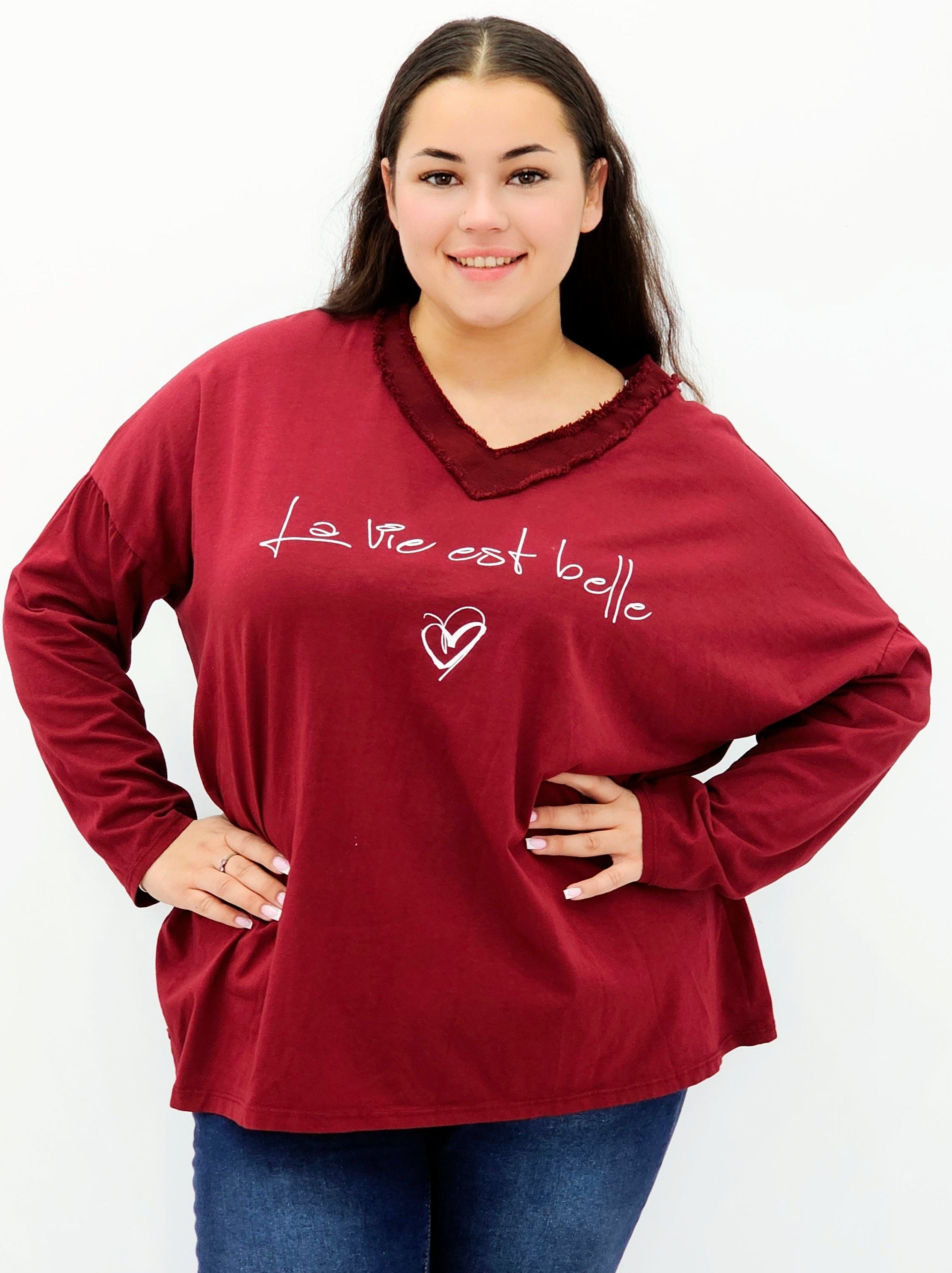 Bluzka oversize „La vie est belle” Stylowa XL