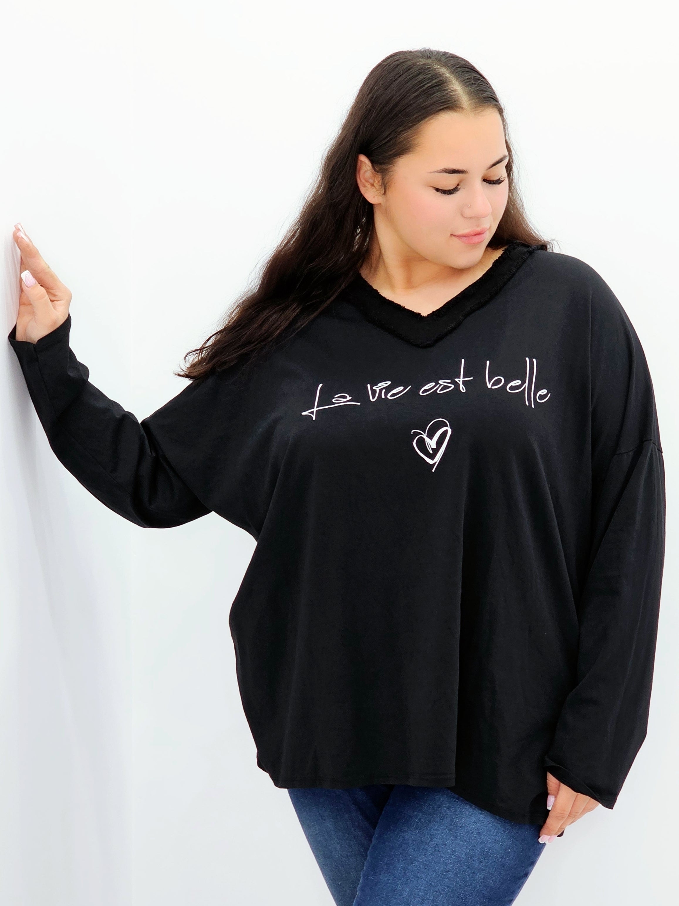 Bluzka oversize „La vie est belle” Stylowa XL