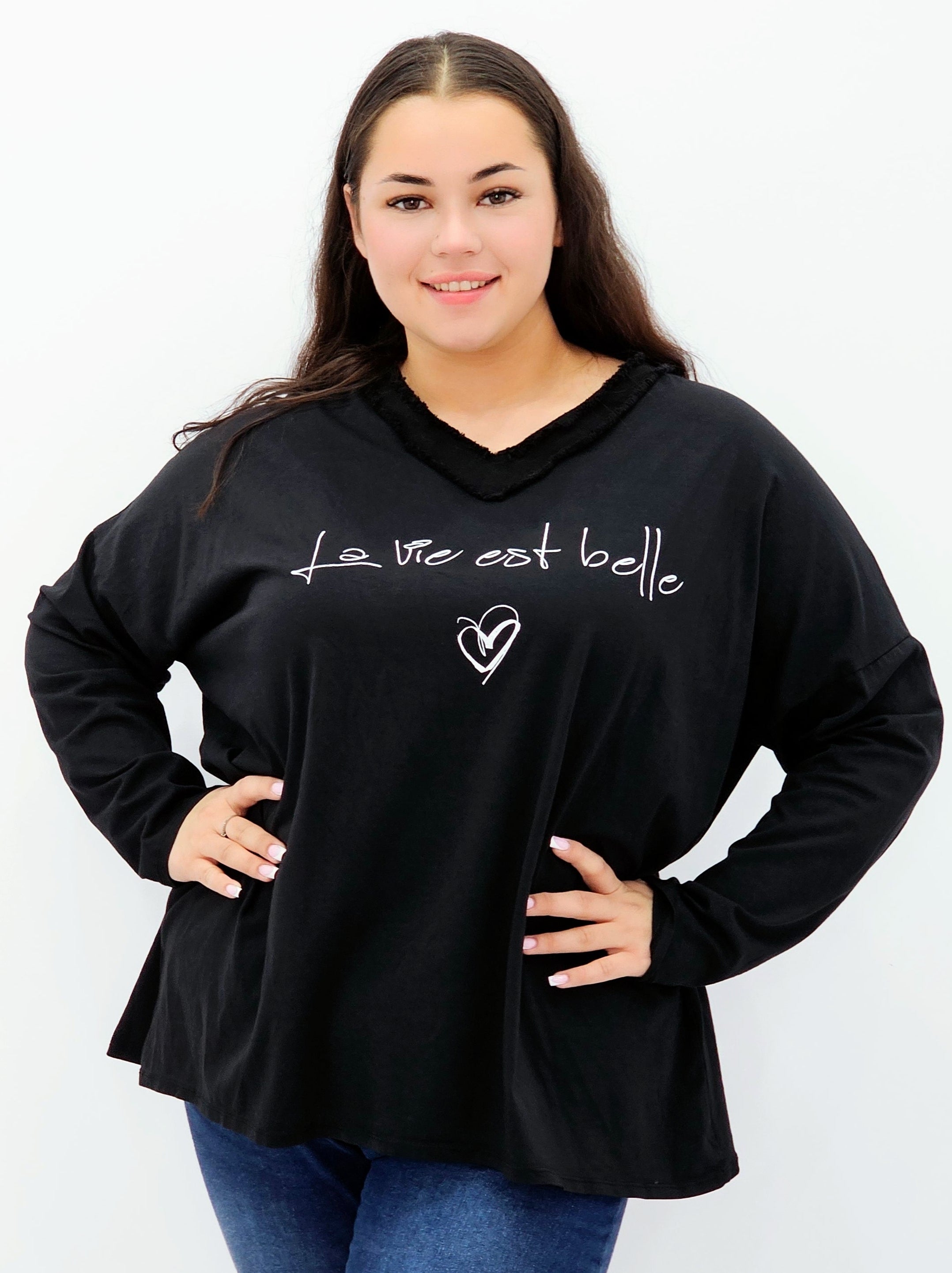 Bluzka oversize „La vie est belle” Stylowa XL