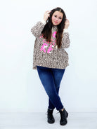 Bluza z kapturem w modny wzór Stylowa XL