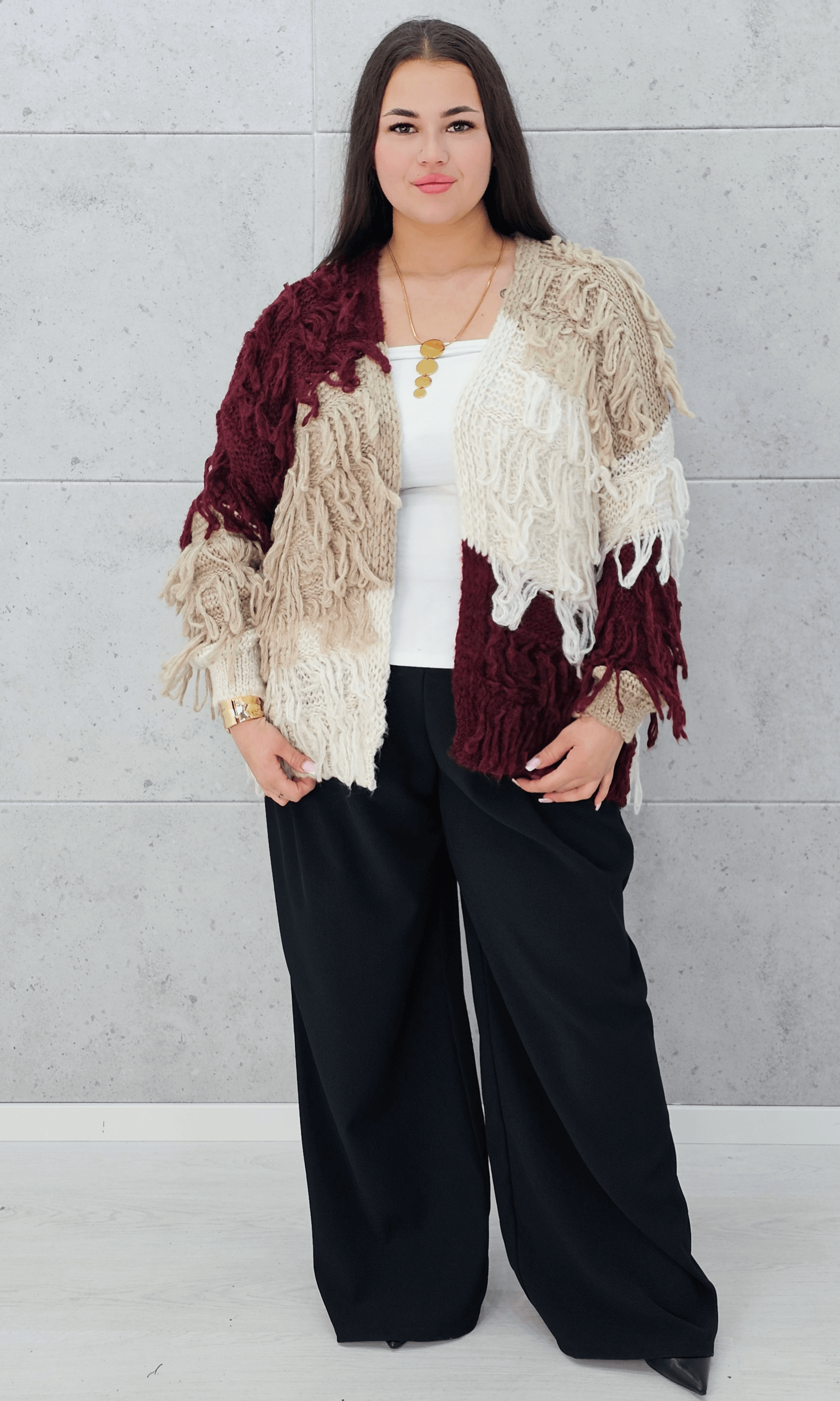 Sweter z frędzlami Stylowa XL