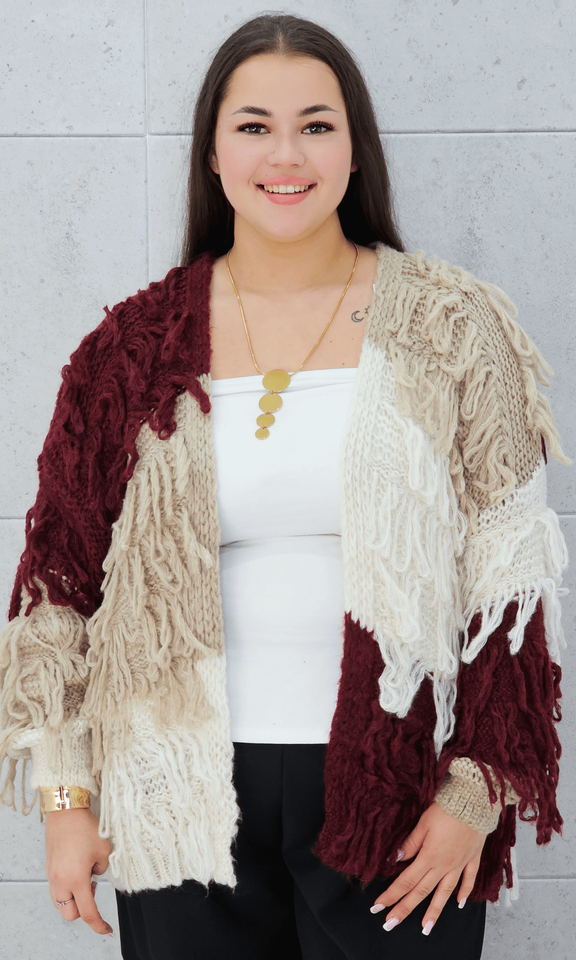 Sweter z frędzlami Stylowa XL