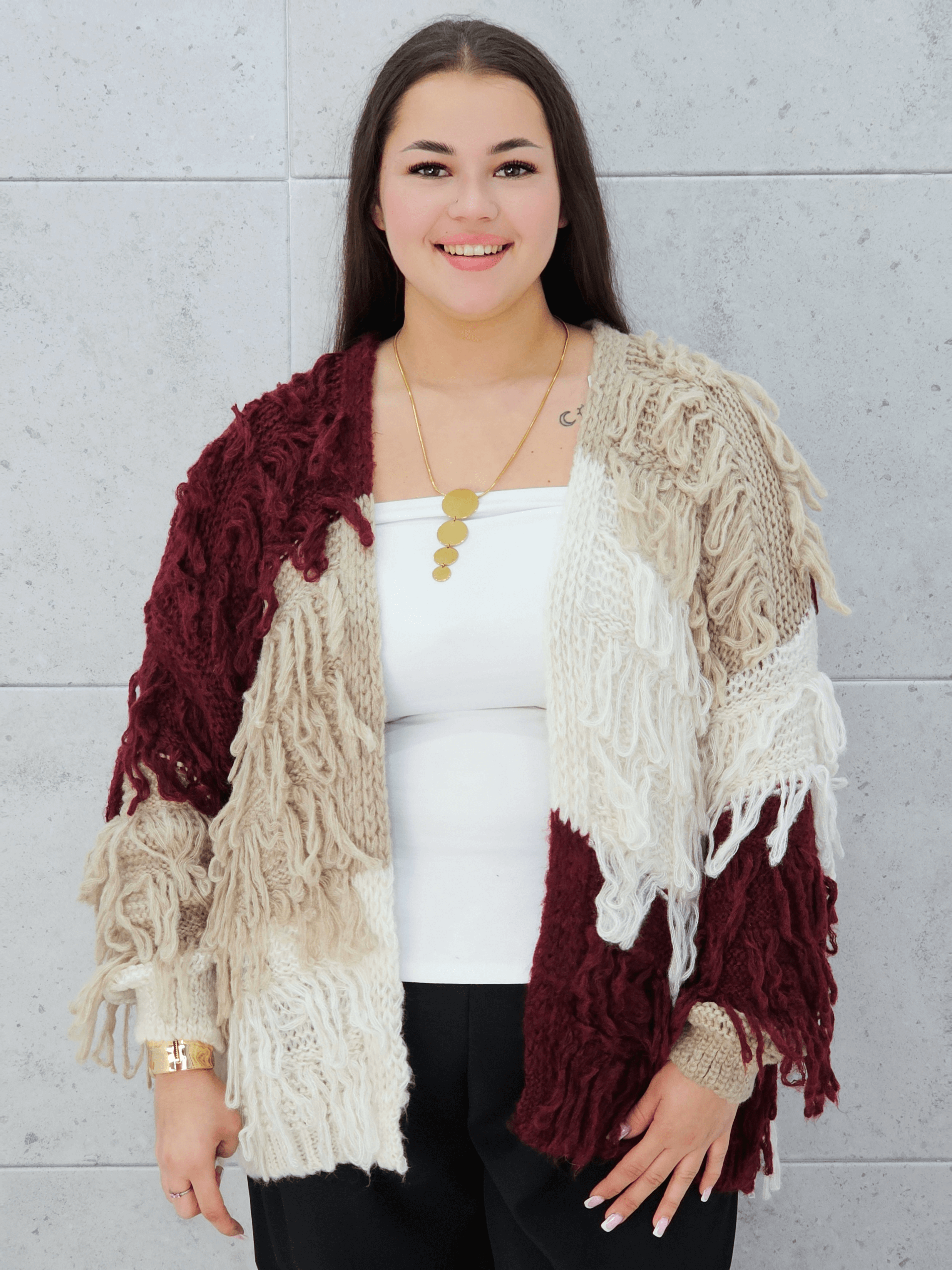 Sweter z frędzlami Stylowa XL