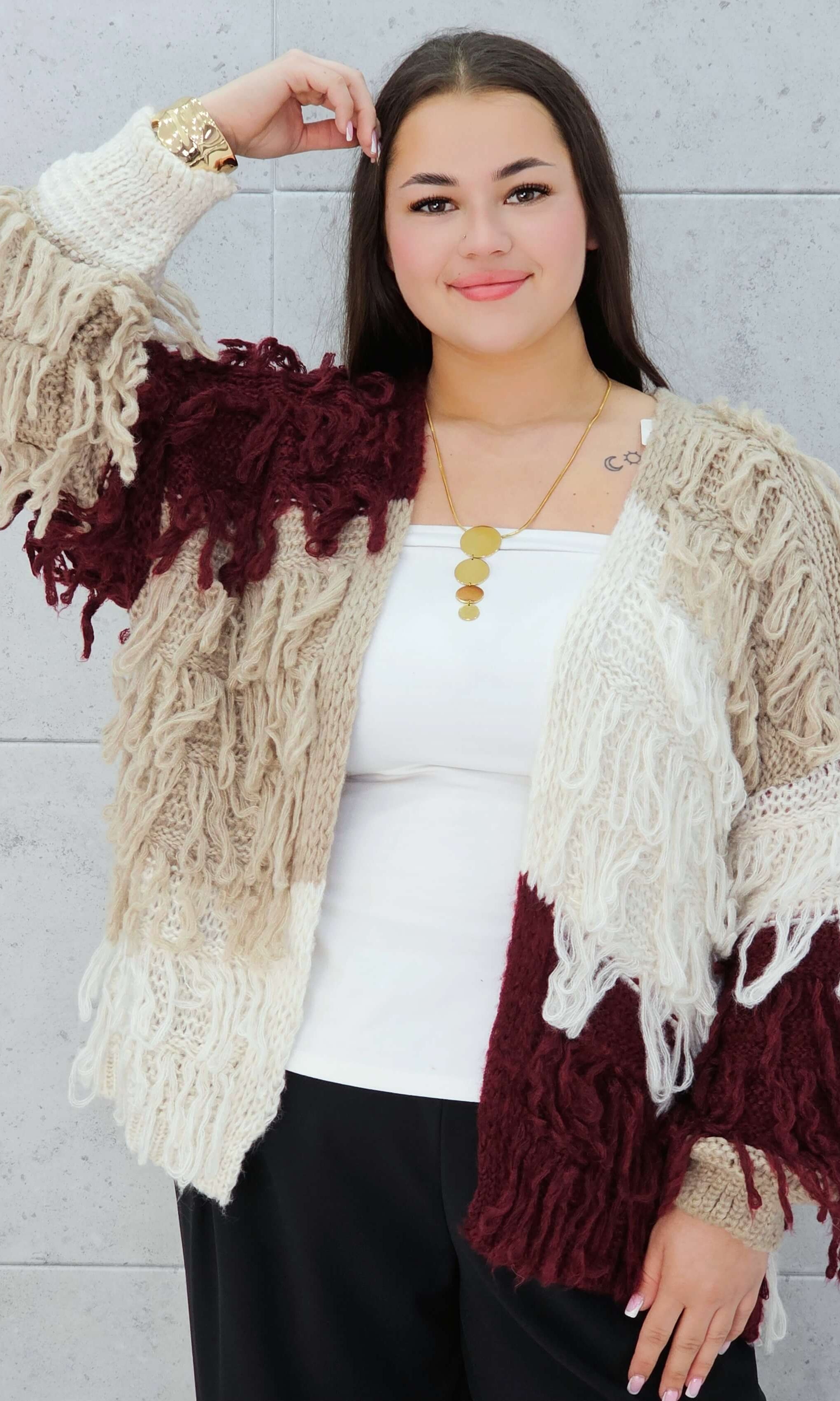 Sweter z frędzlami Stylowa XL