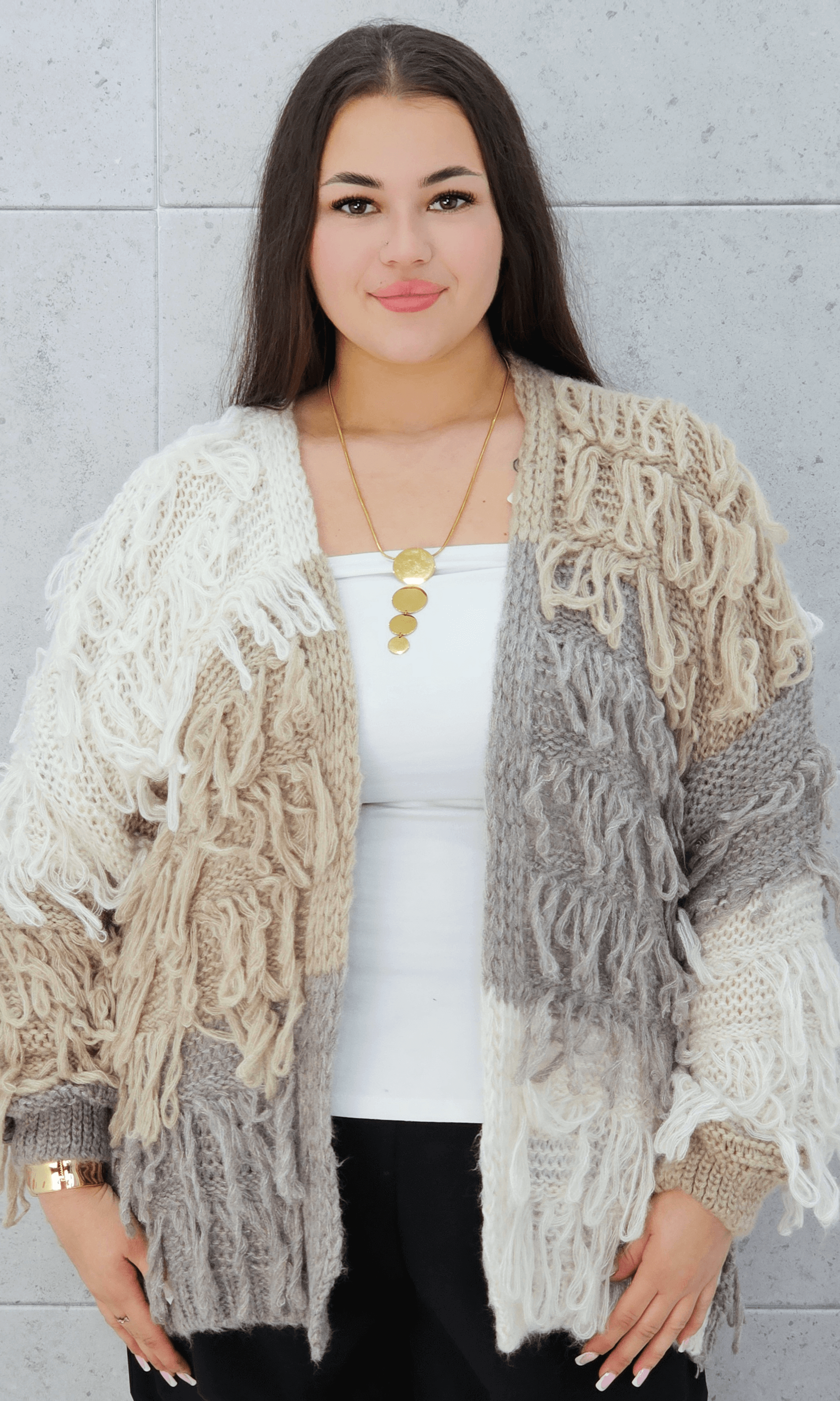 Sweter z frędzlami Stylowa XL