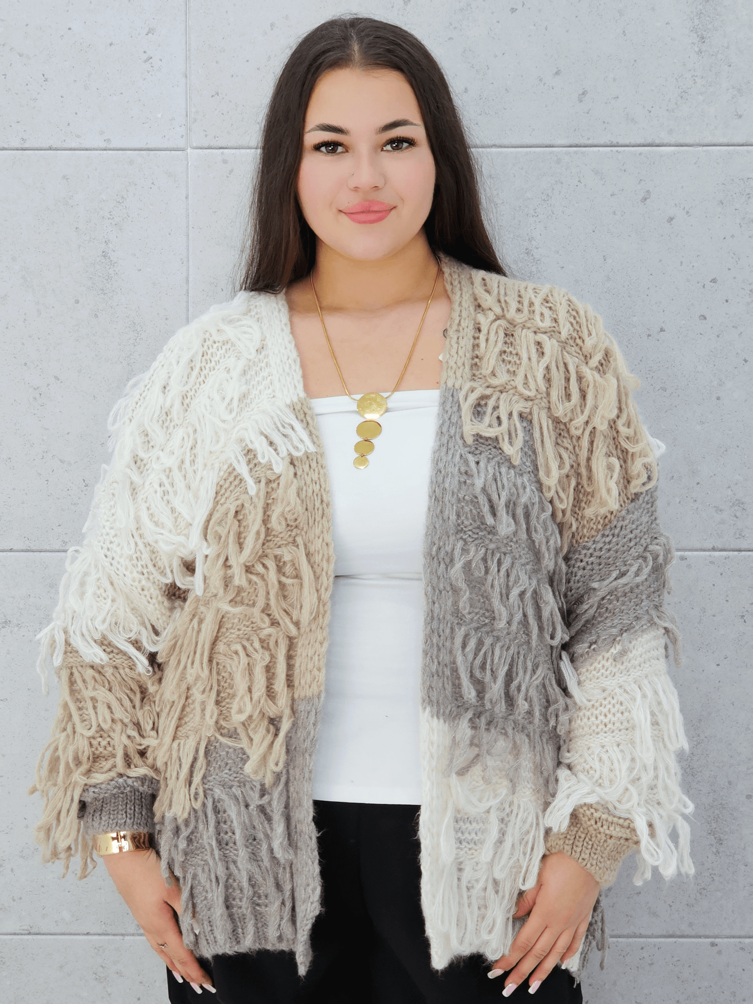 Sweter z frędzlami Stylowa XL