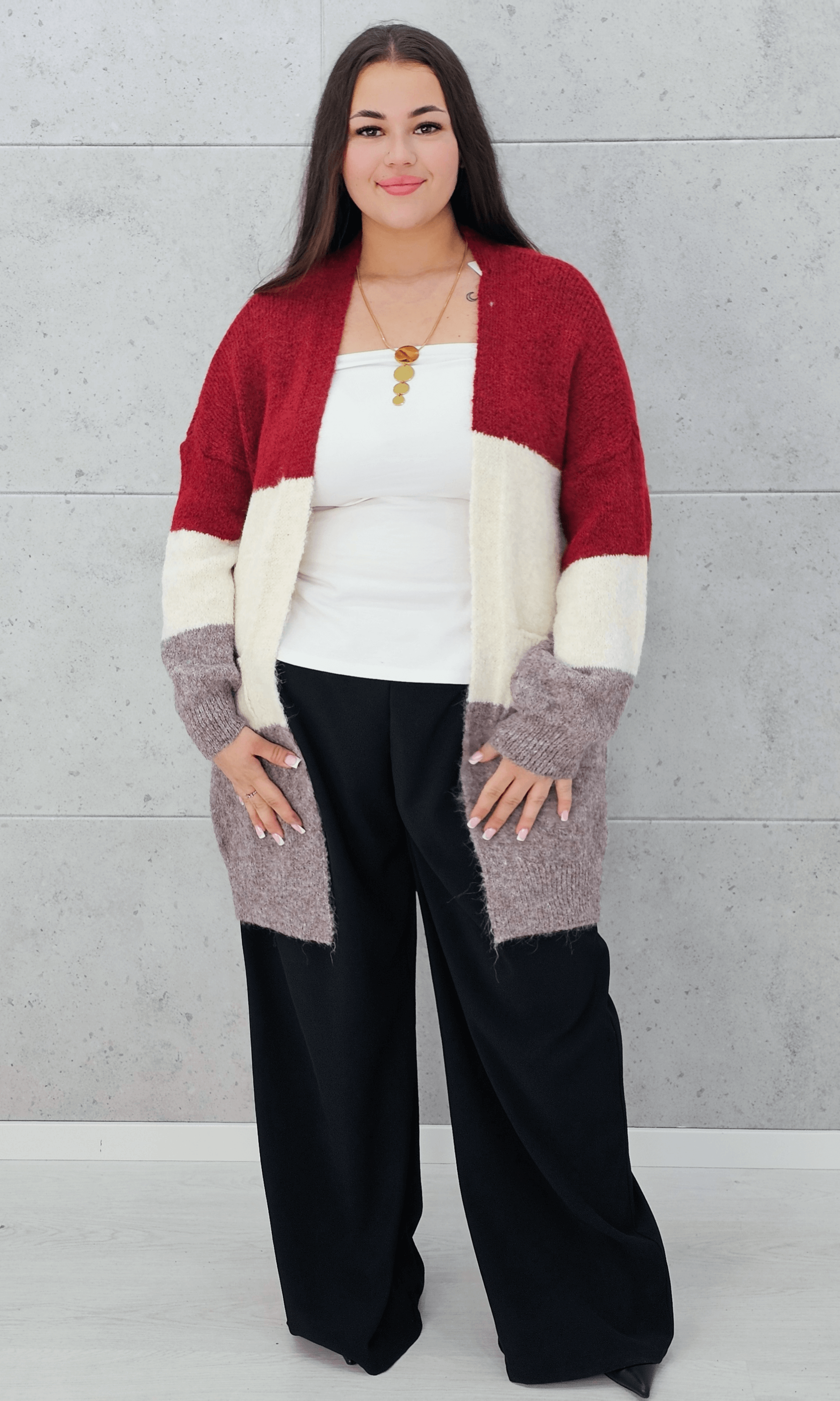 Kardigan w paski oversize Stylowa XL