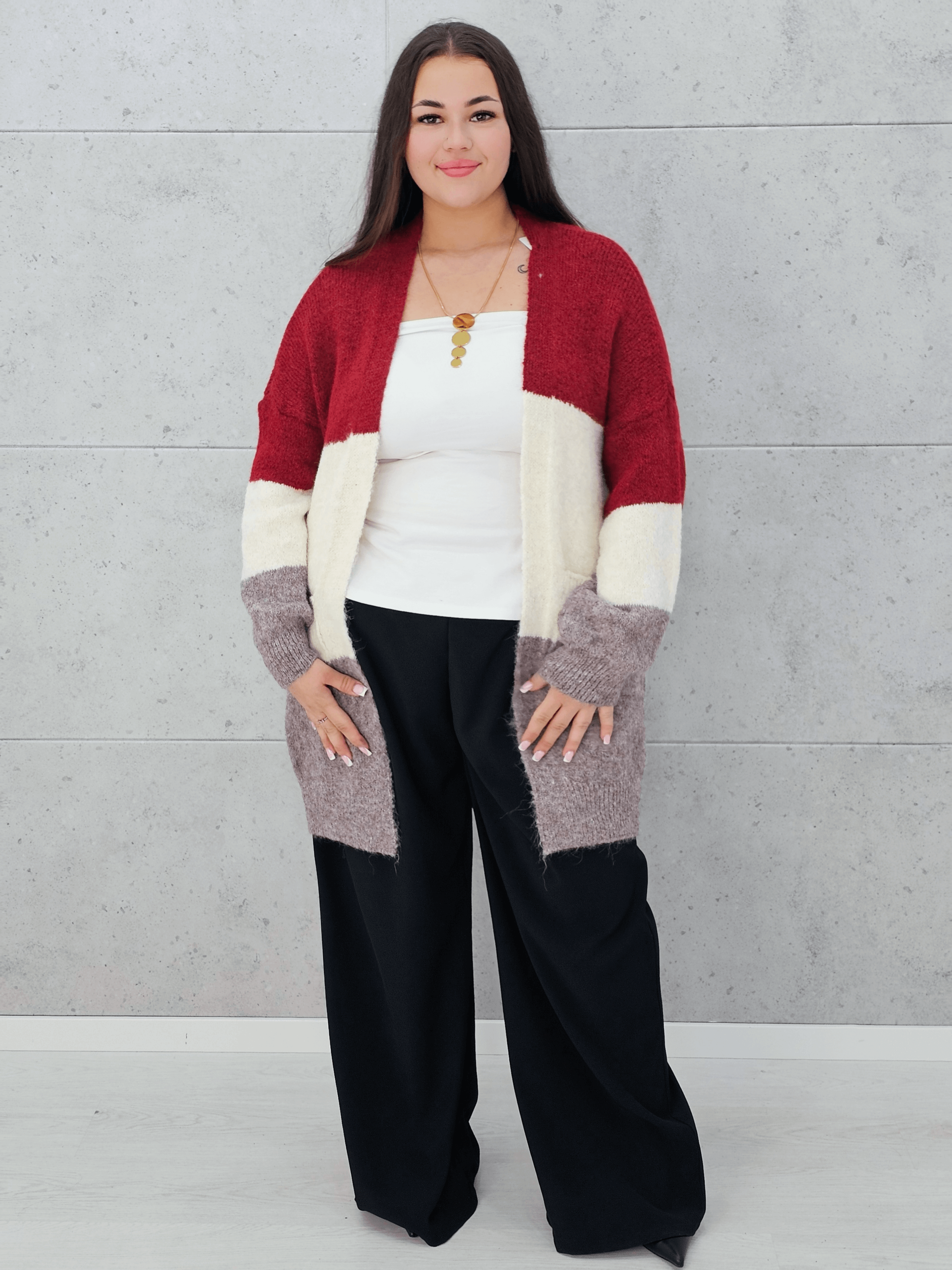 Kardigan w paski oversize Stylowa XL