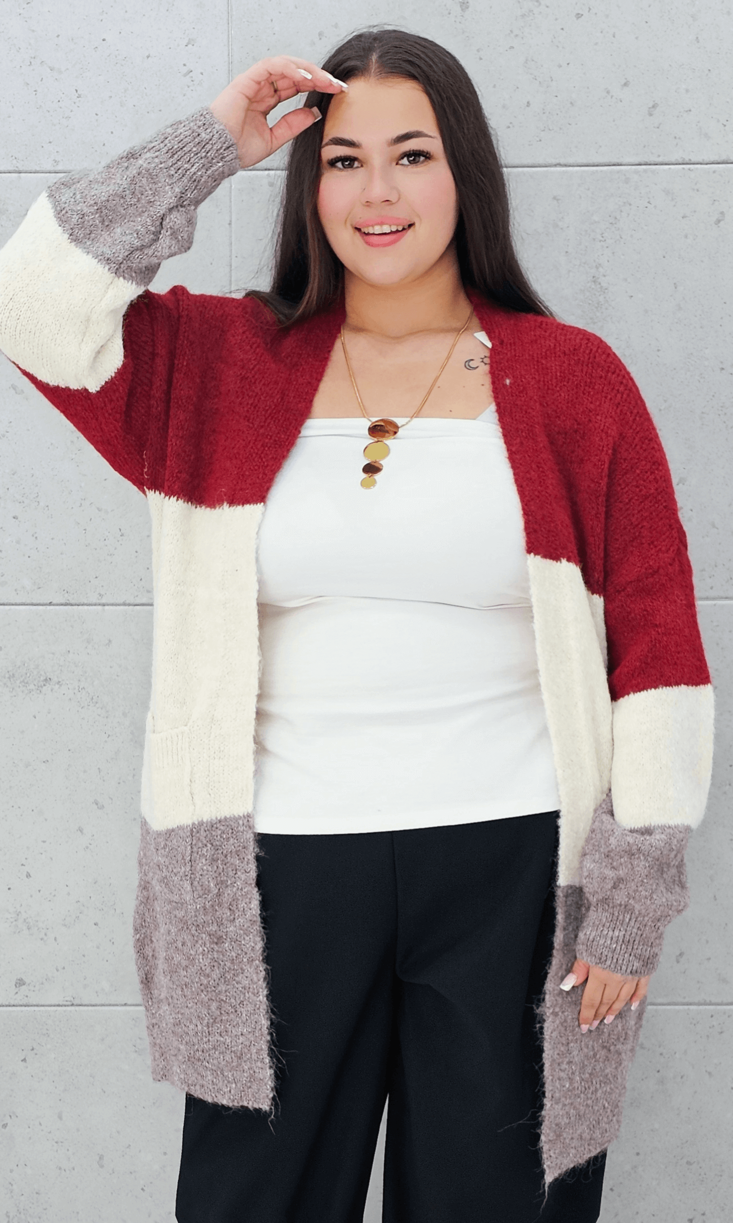 Kardigan w paski oversize Stylowa XL