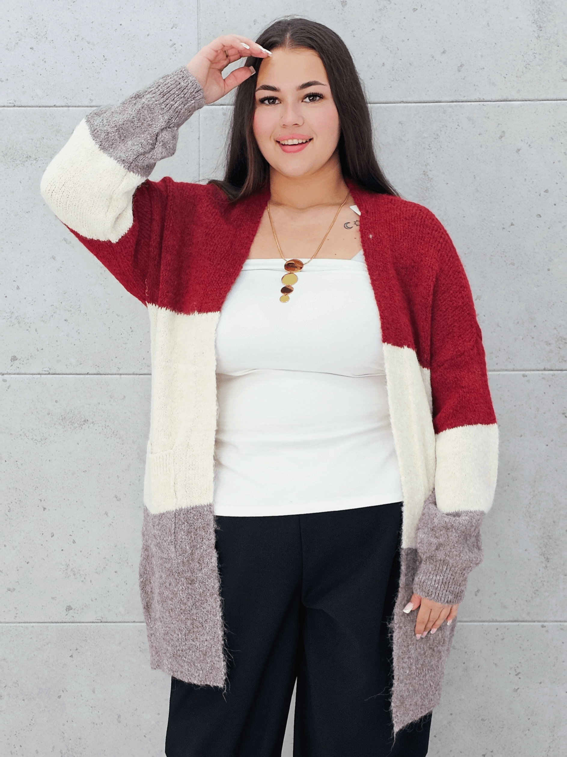 Kardigan w paski oversize Stylowa XL