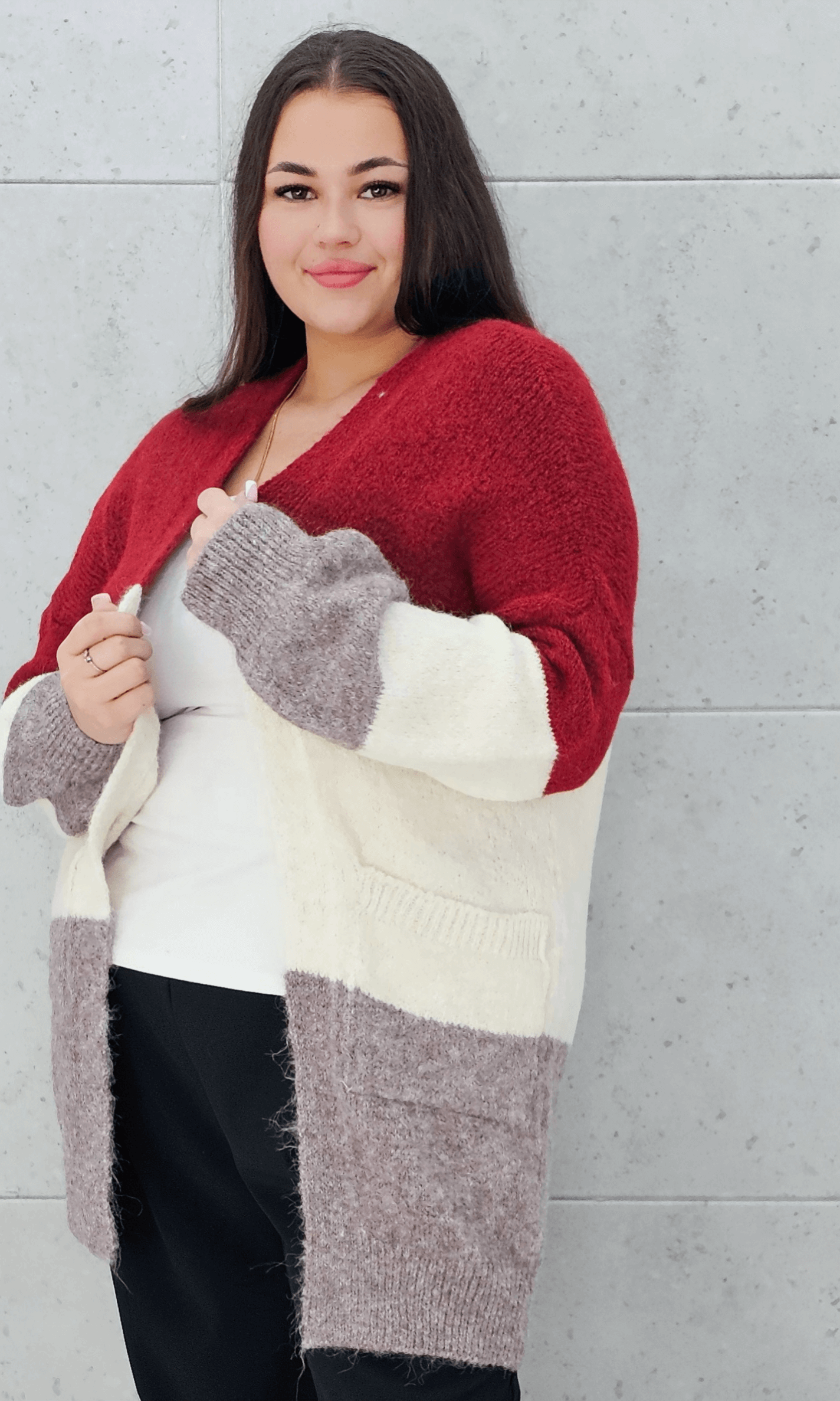 Kardigan w paski oversize Stylowa XL