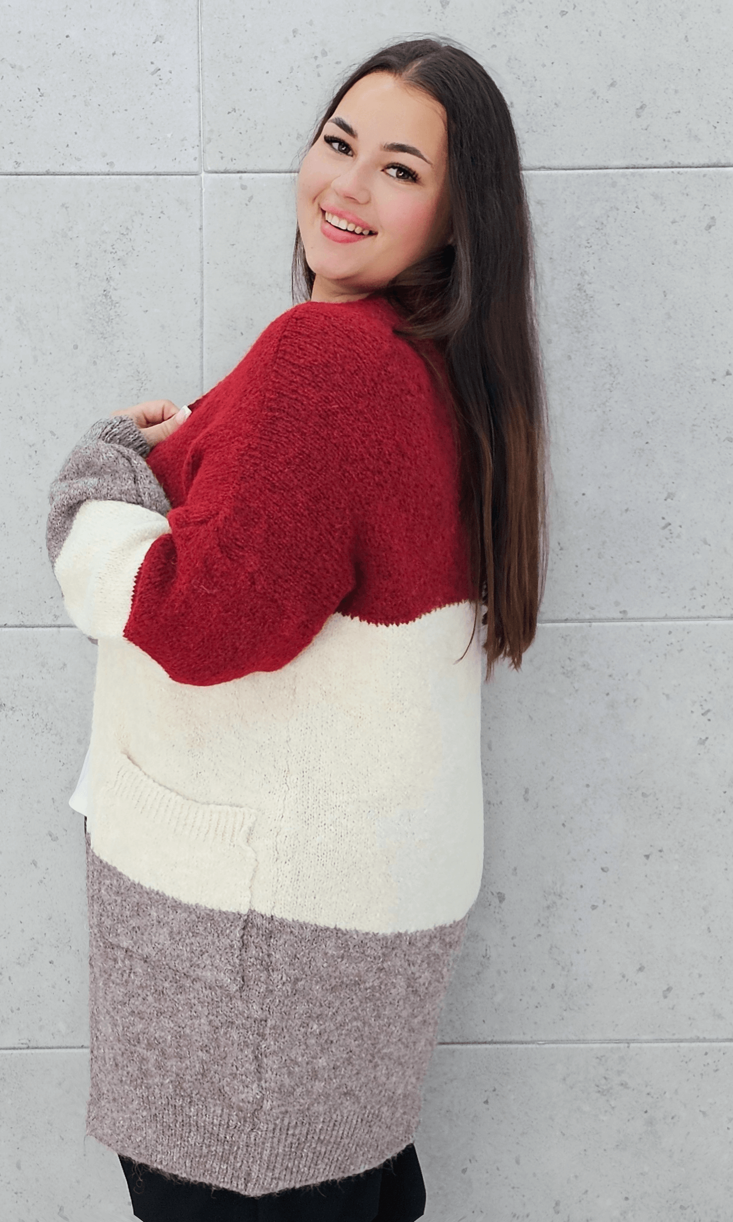 Kardigan w paski oversize Stylowa XL