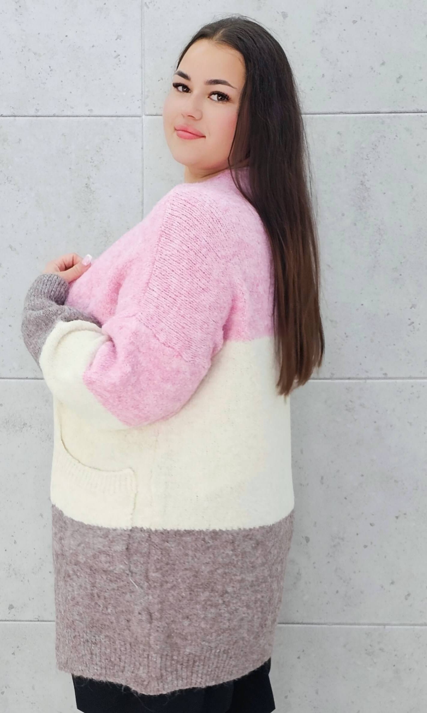 Kardigan w paski oversize Stylowa XL