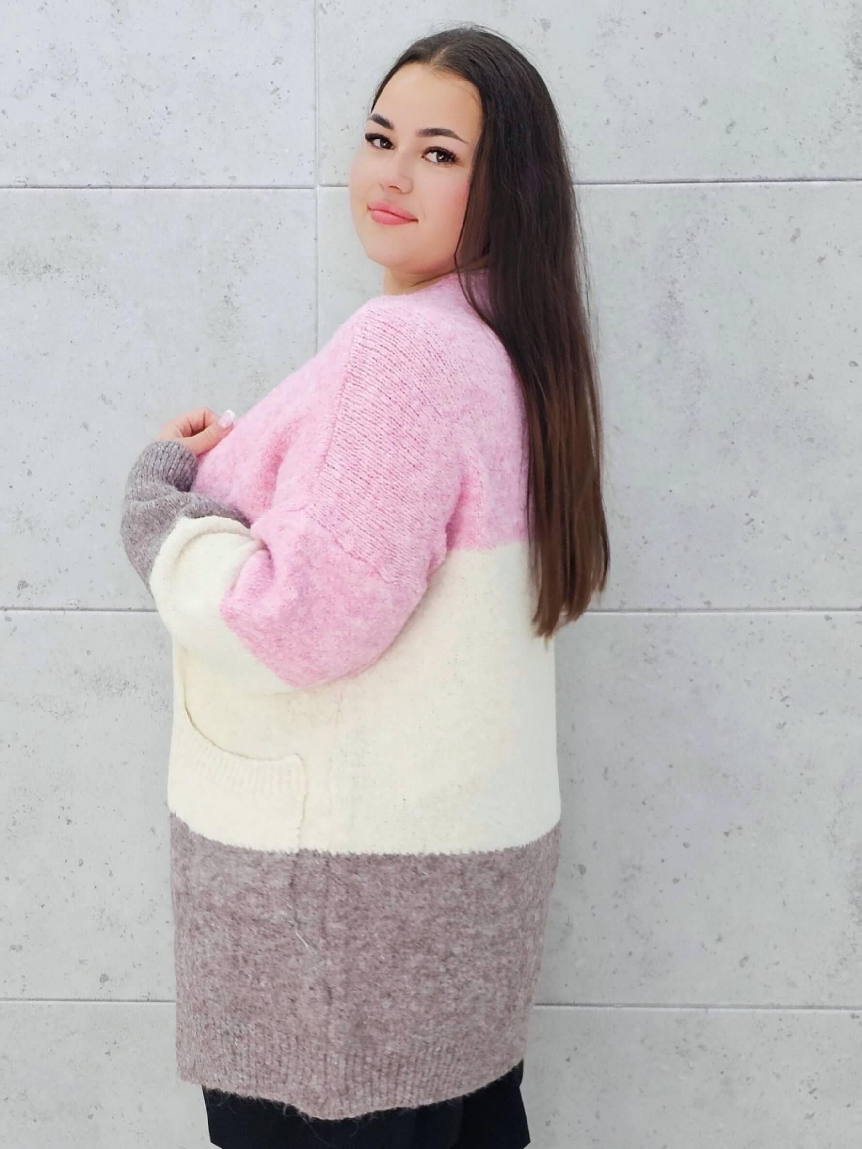 Kardigan w paski oversize Stylowa XL