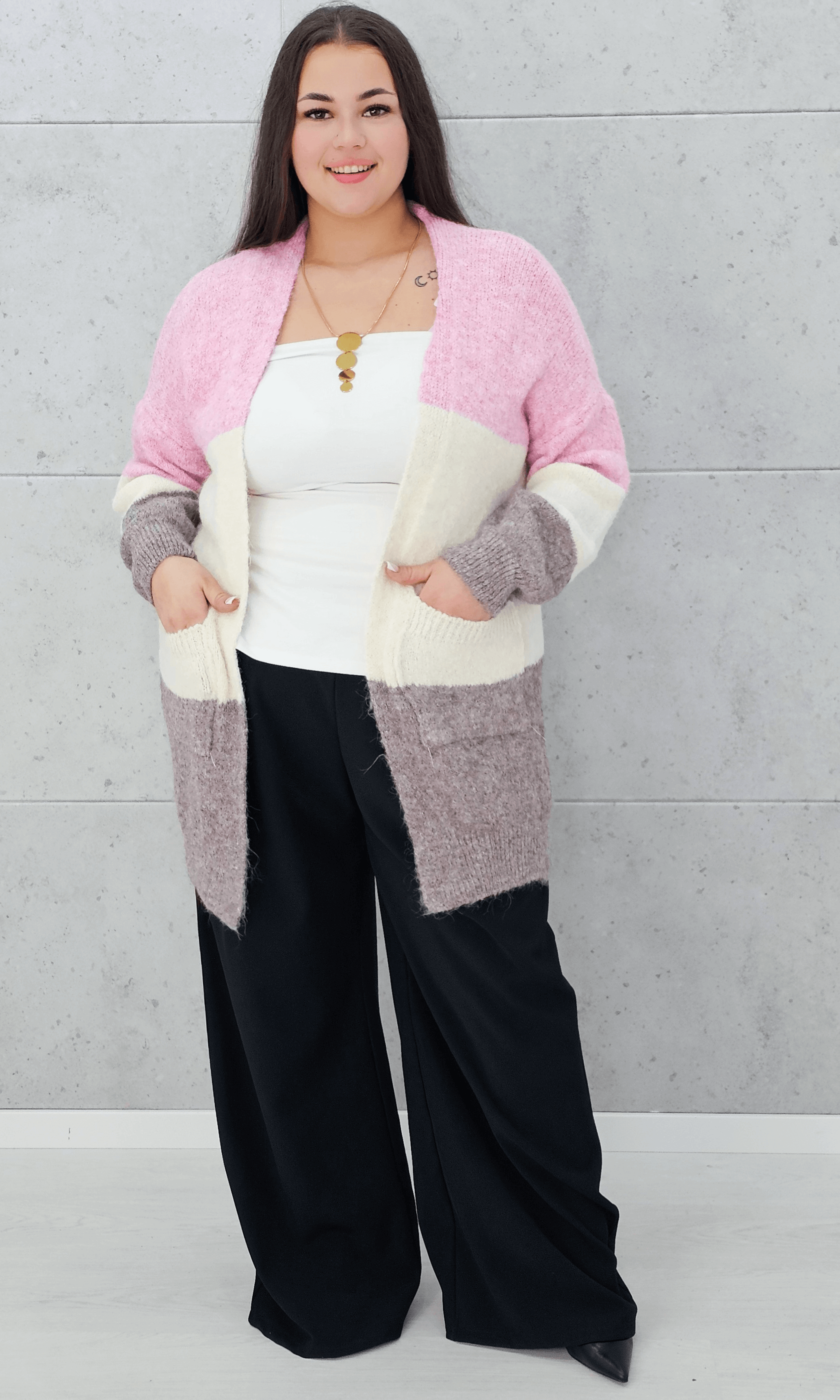 Kardigan w paski oversize Stylowa XL