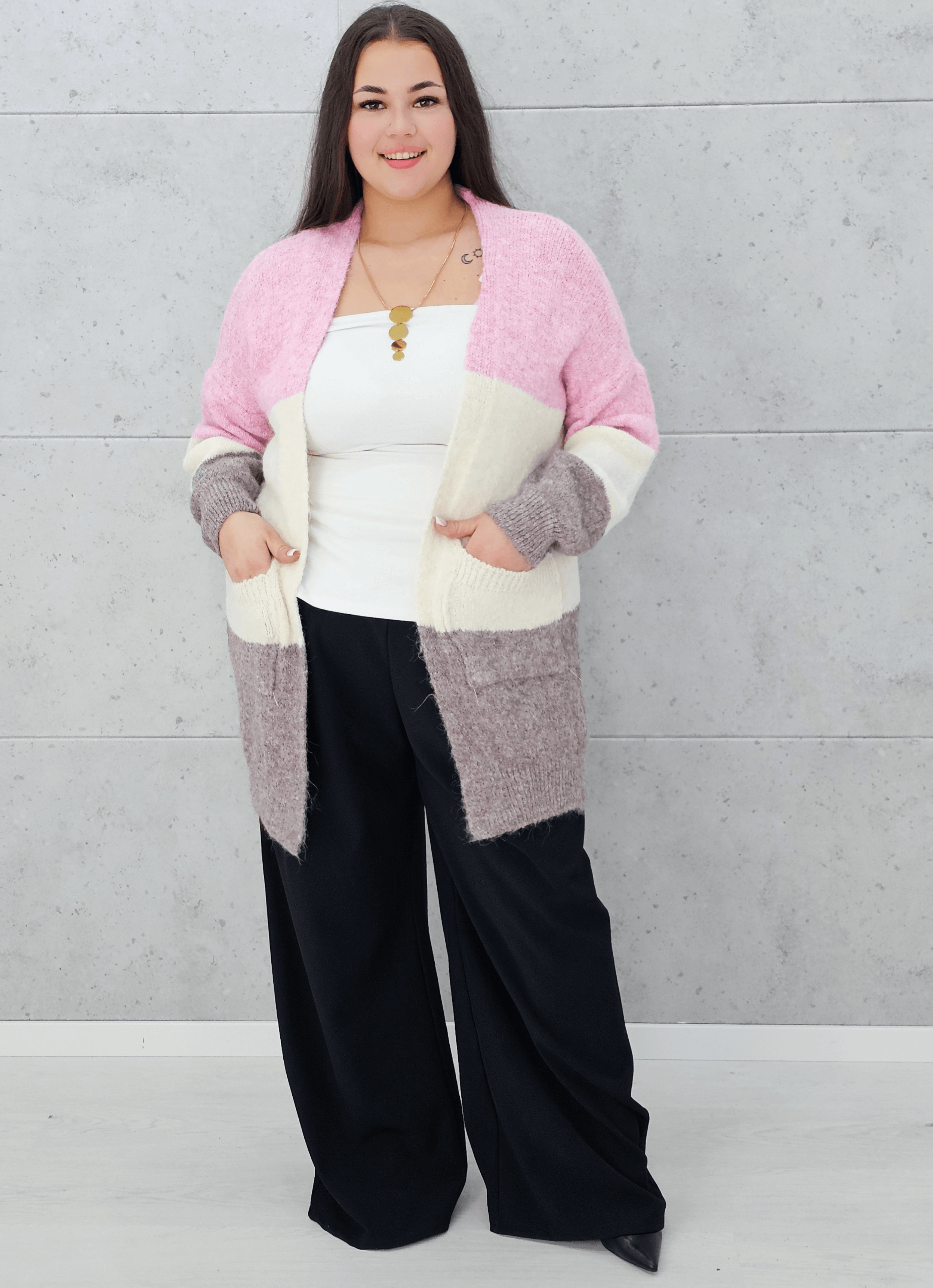 Kardigan w paski oversize Stylowa XL