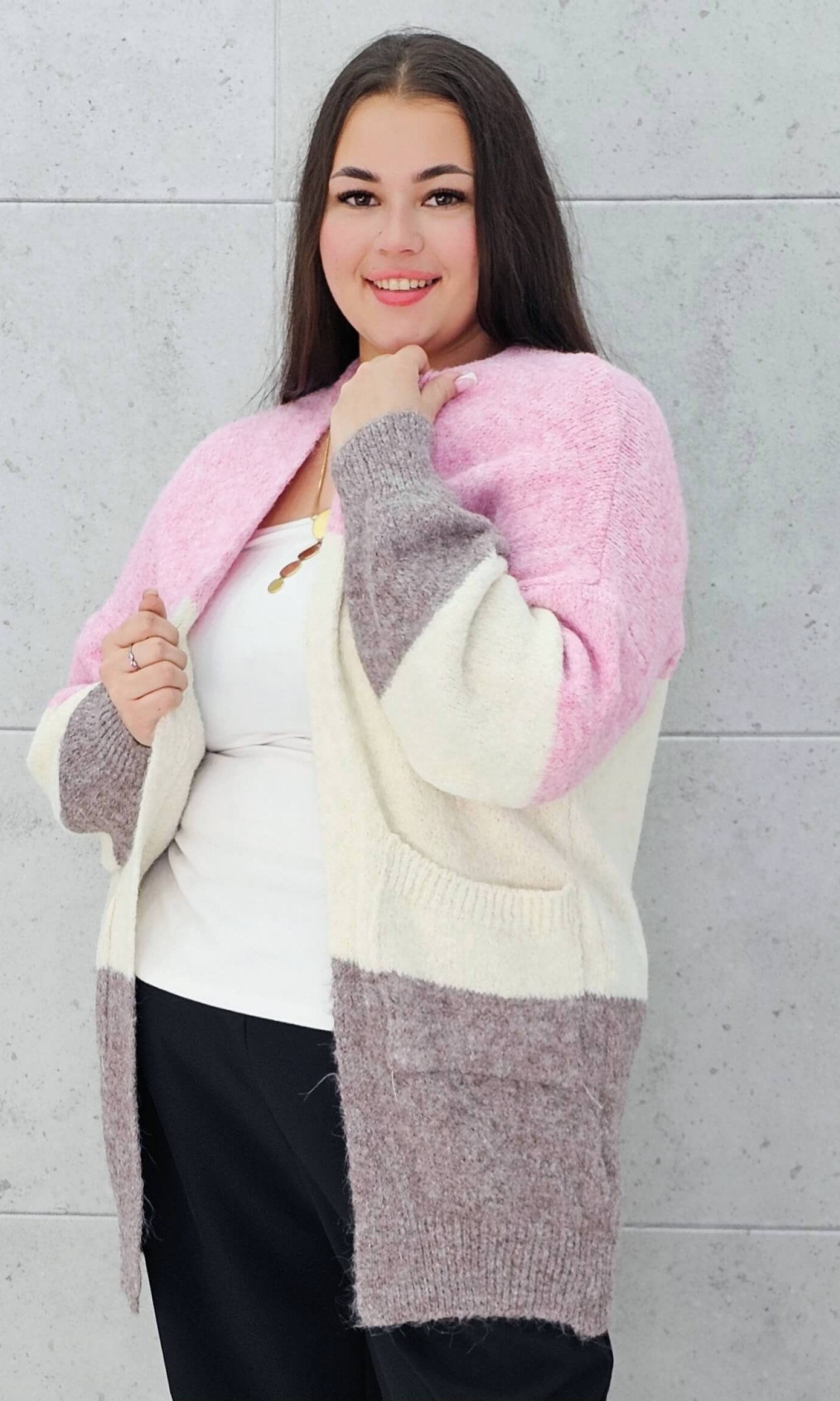 Kardigan w paski oversize Stylowa XL