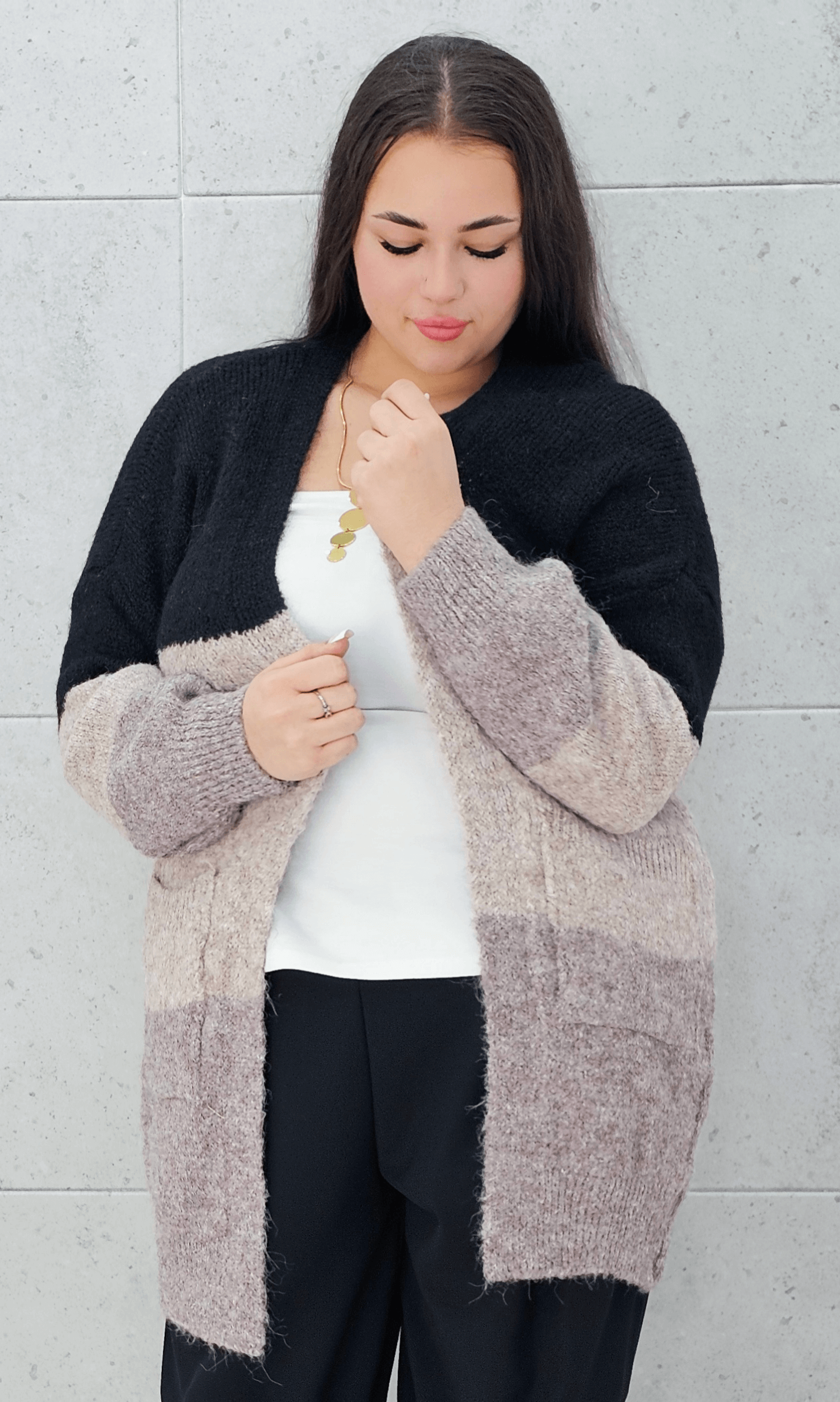 Kardigan w paski oversize Stylowa XL