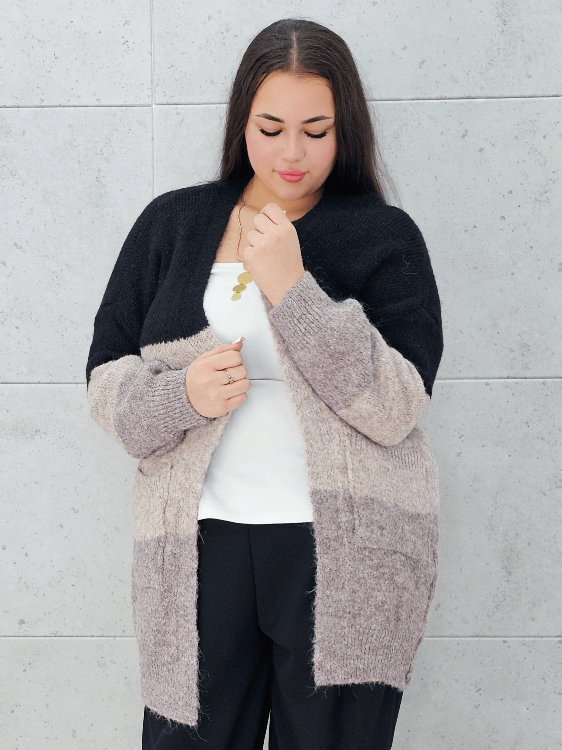 Kardigan w paski oversize Stylowa XL