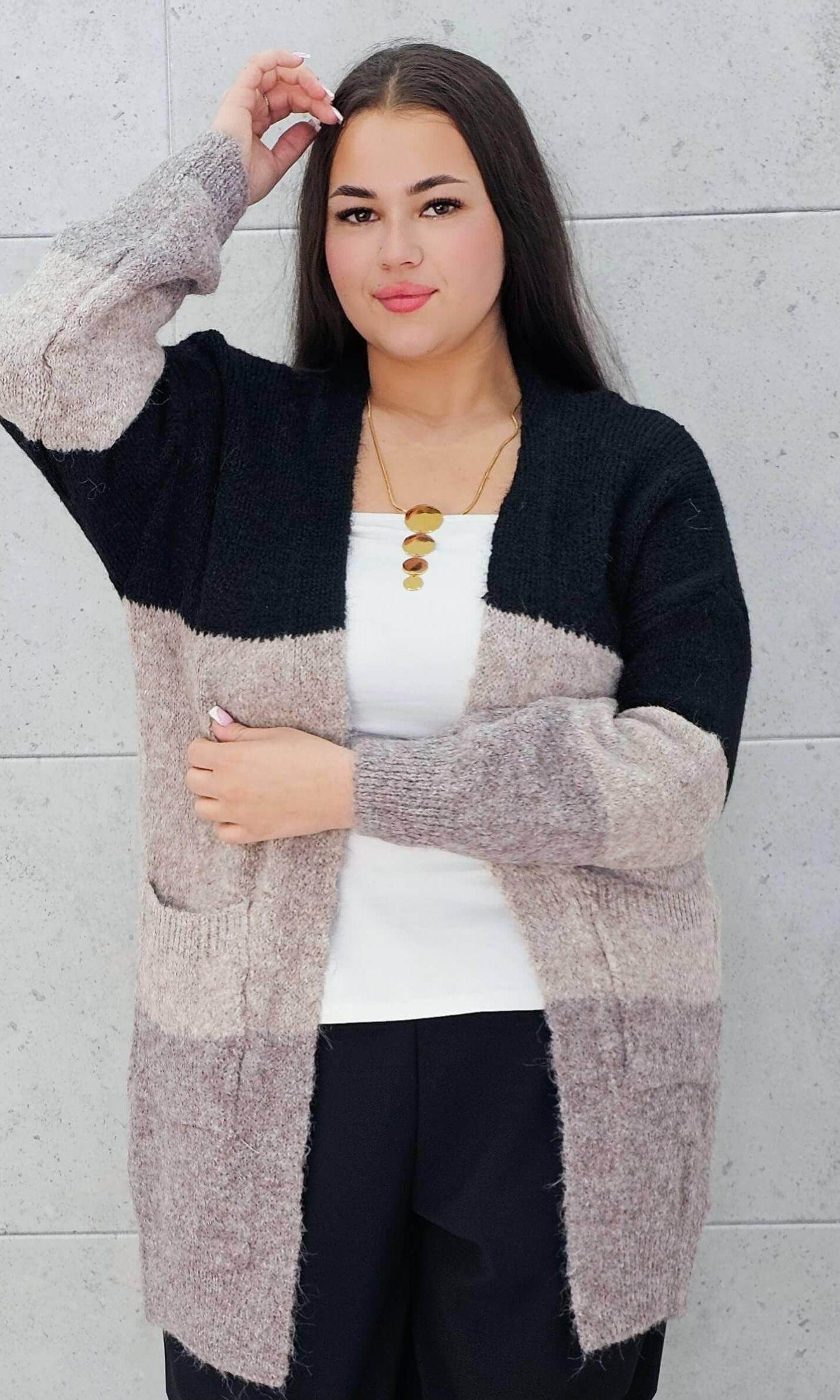 Kardigan w paski oversize Stylowa XL