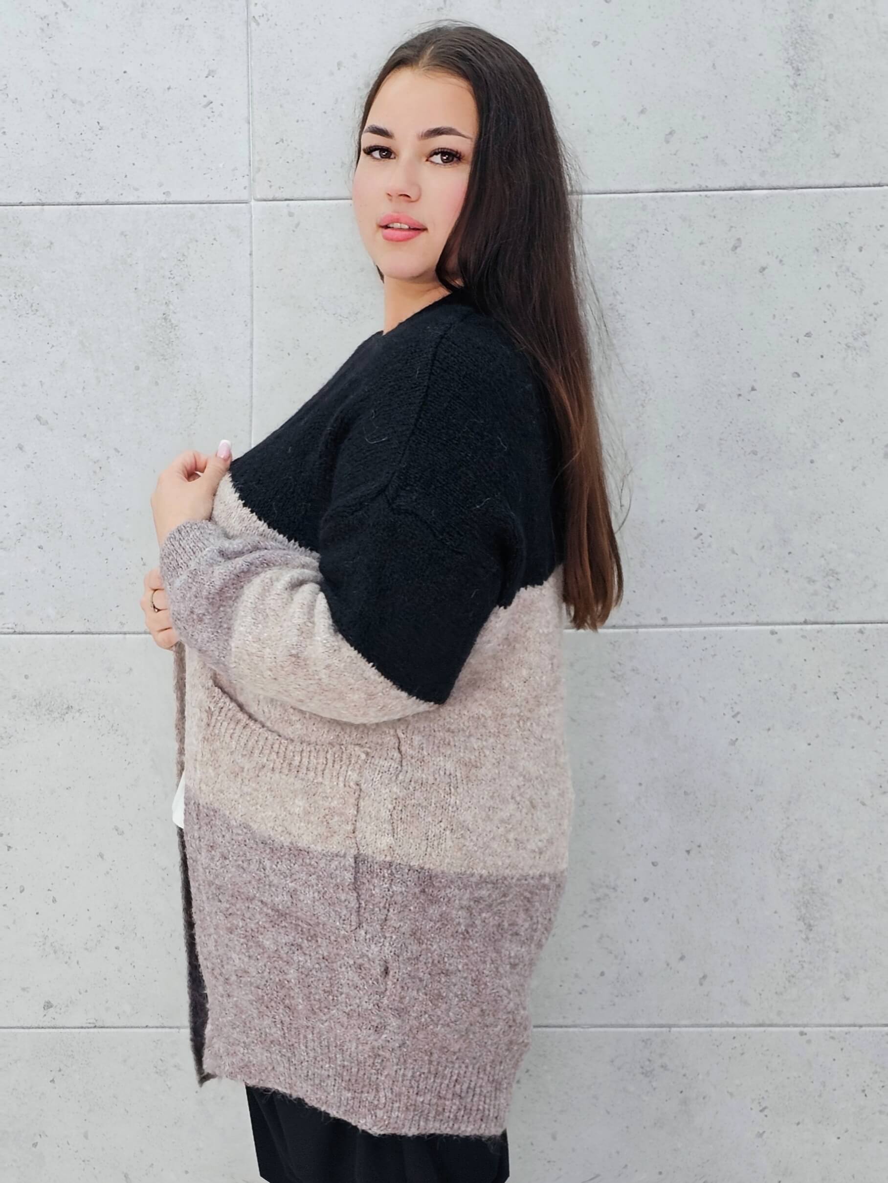 Kardigan w paski oversize Stylowa XL