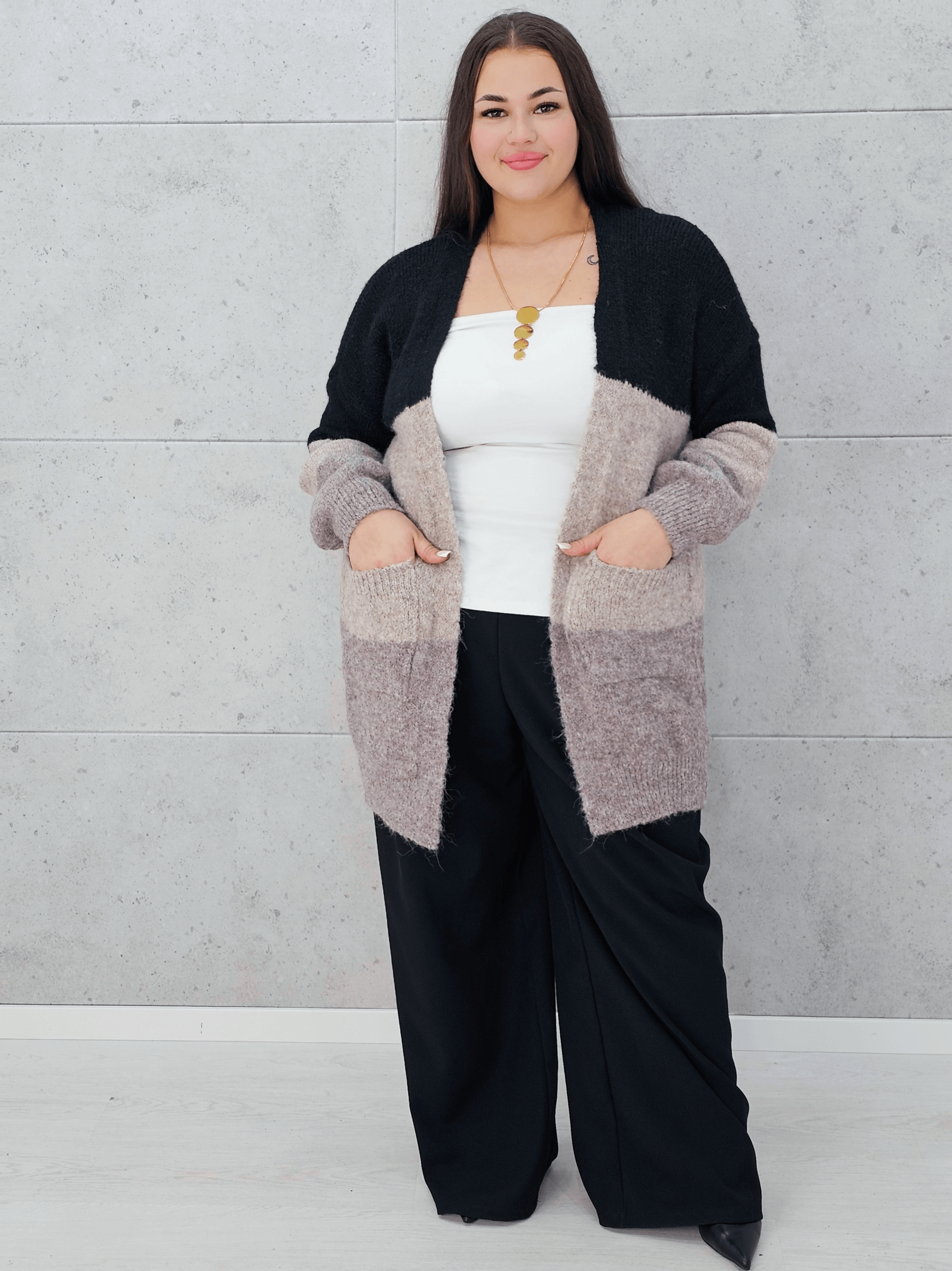 Kardigan w paski oversize Stylowa XL