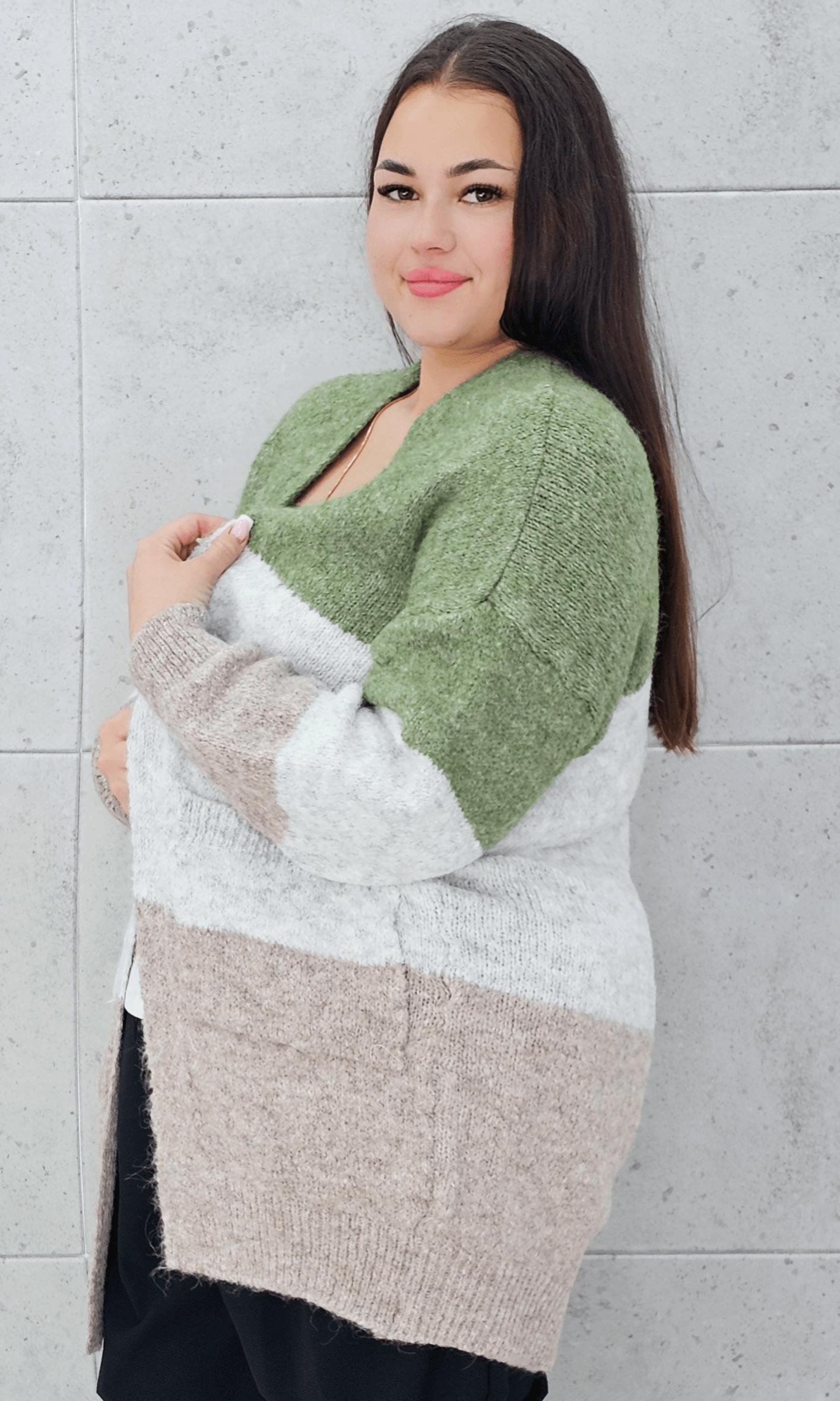 Kardigan w paski oversize Stylowa XL