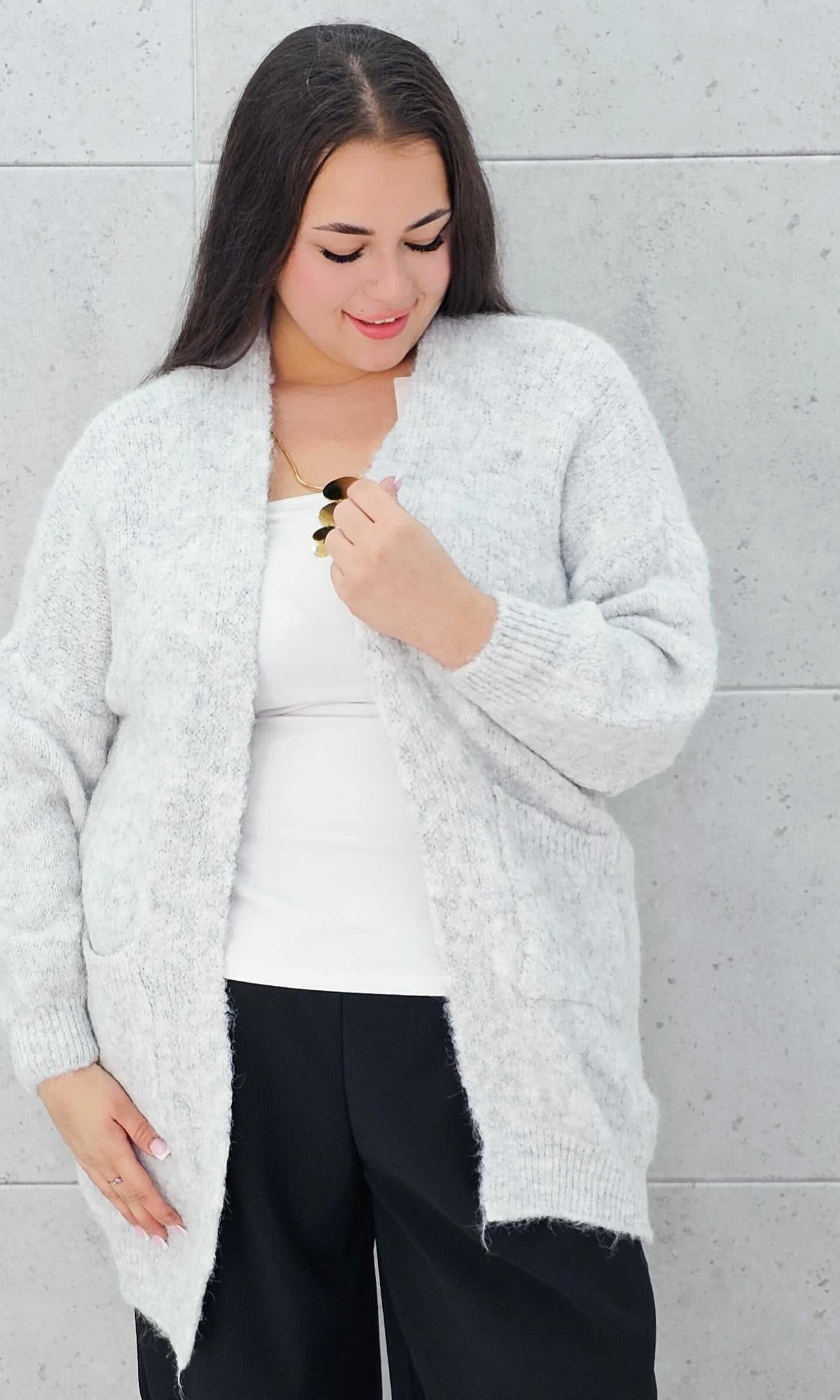 Kardigan oversize z kieszeniami Stylowa XL