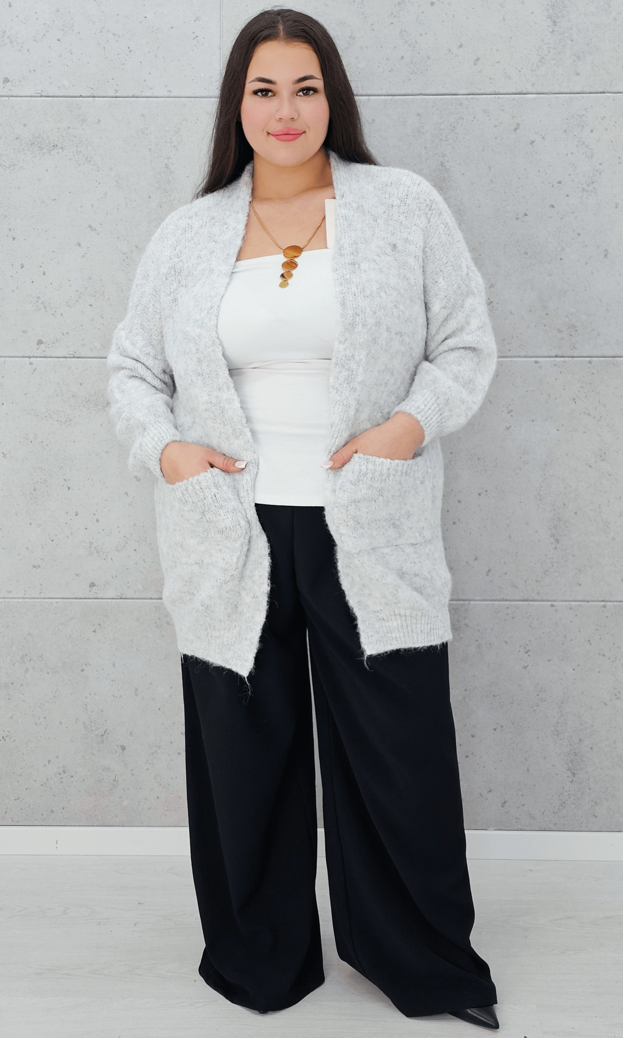 Kardigan oversize z kieszeniami Stylowa XL