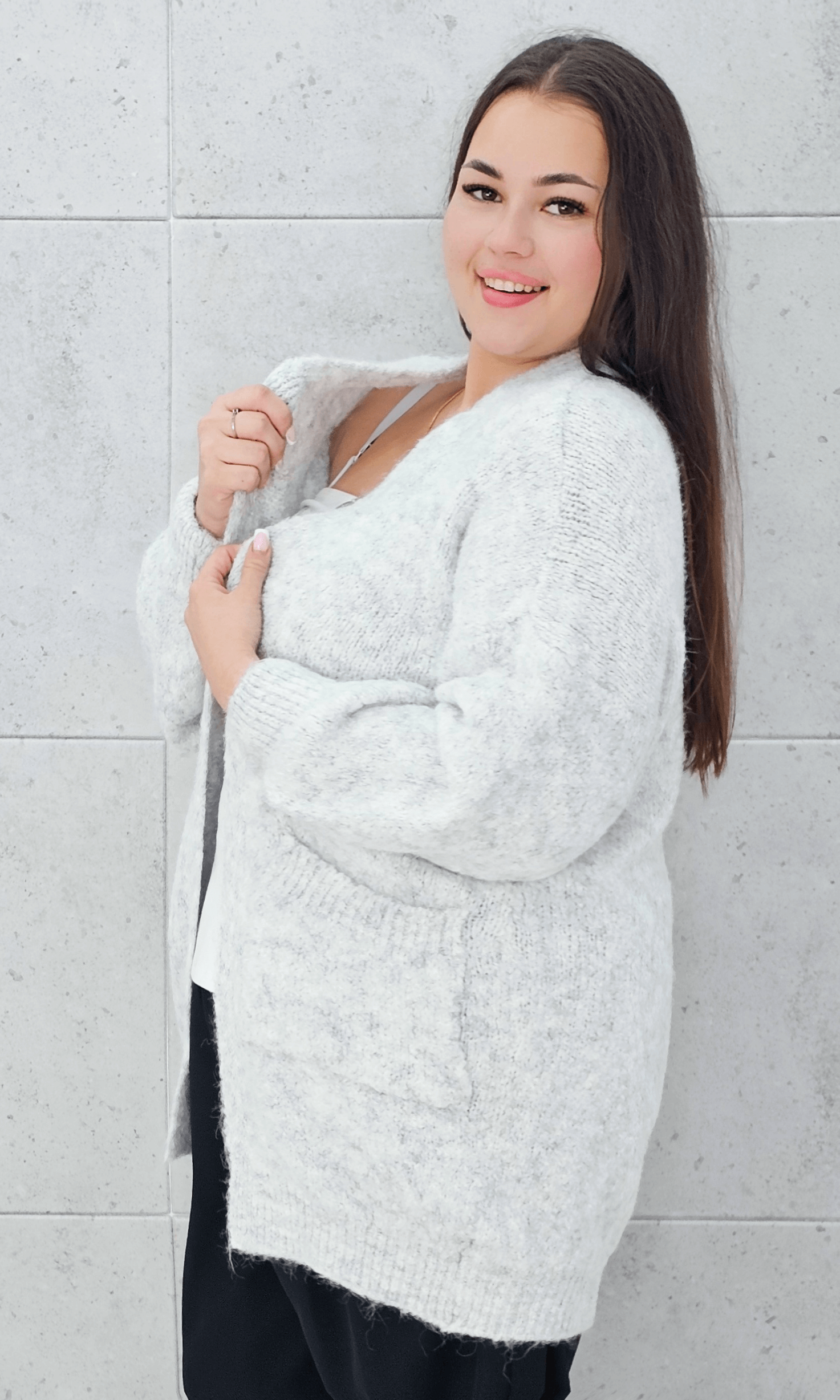 Kardigan oversize z kieszeniami Stylowa XL